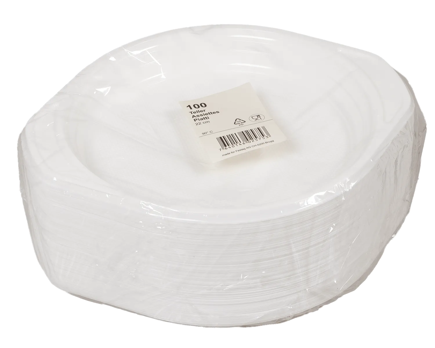 Teller flach &oslash;22 cm - 100er Pack