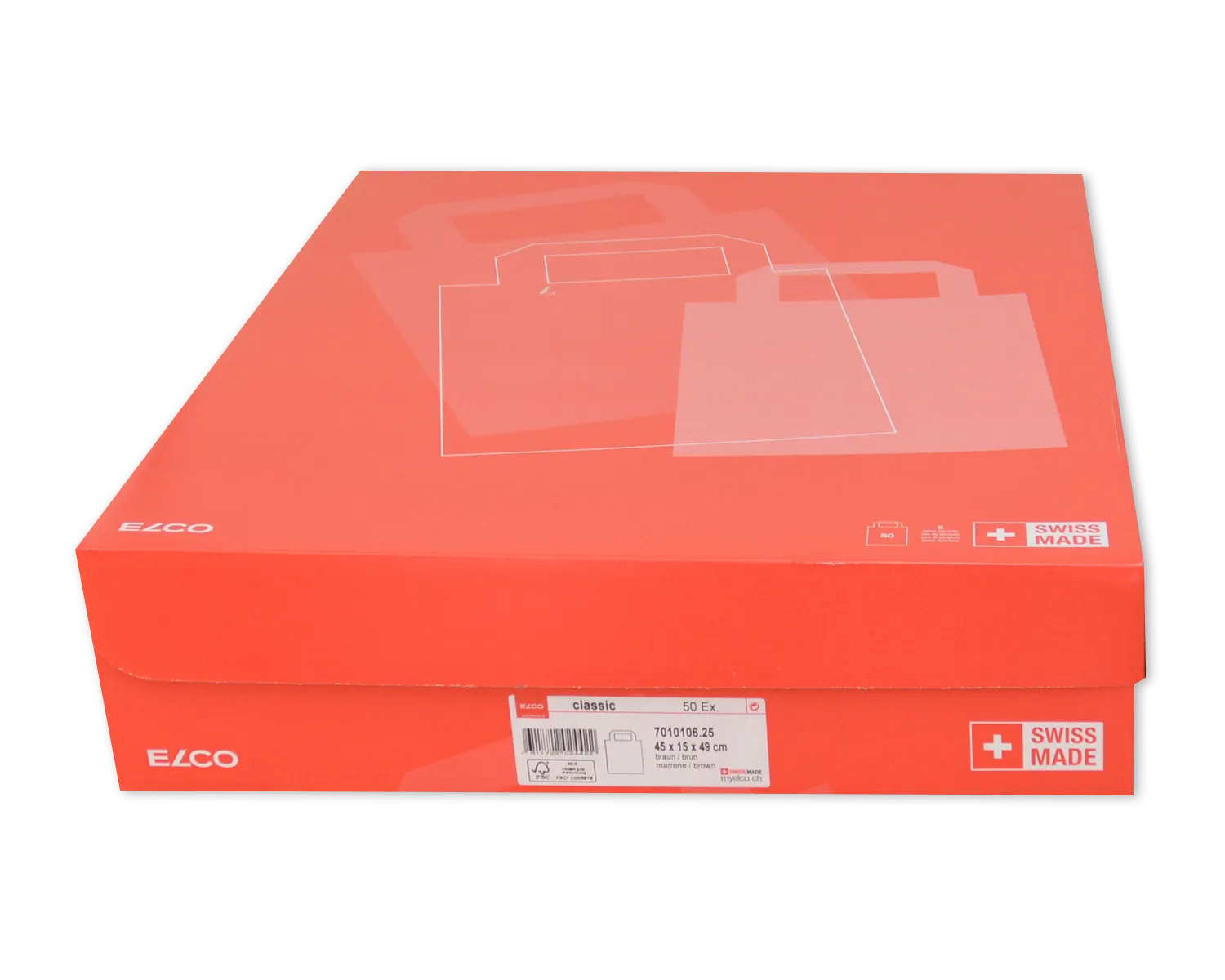 Papiertragetasche, ELCO Classic, 45 x 15 x 49 cm, 110g/m2, braun