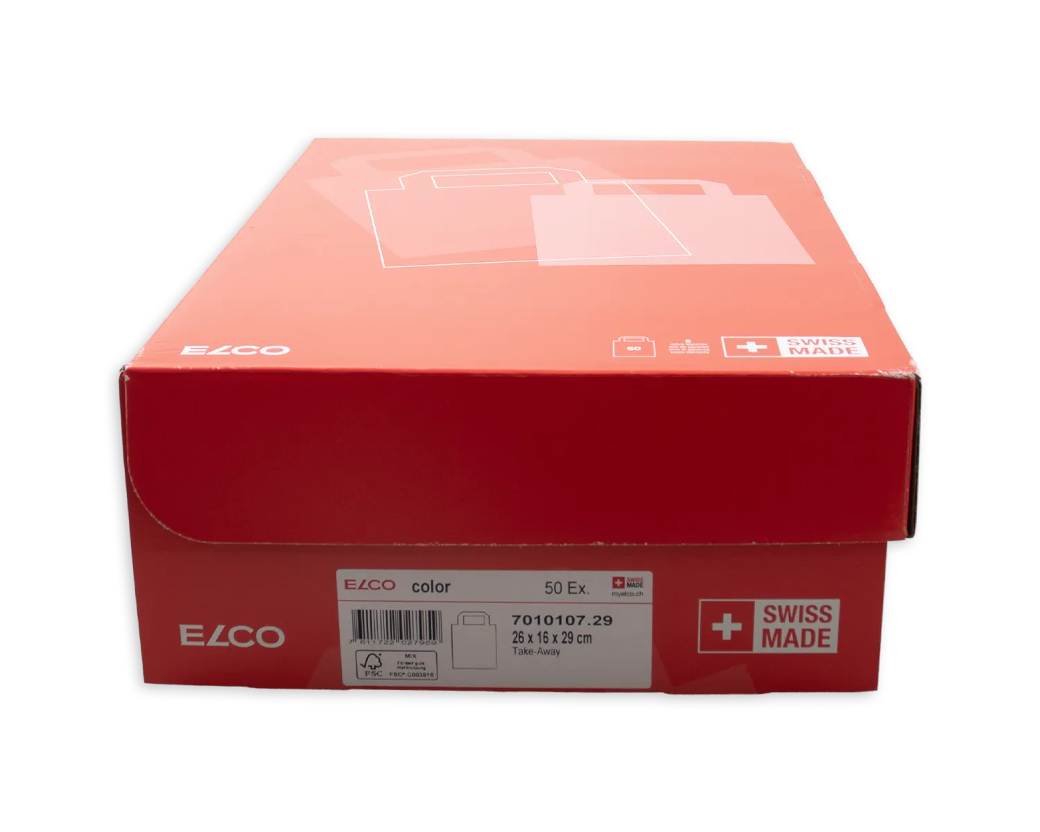 Papiertragetasche, ELCO Color, 26 x 16 x 29cm, 90g/m2, TakeAway