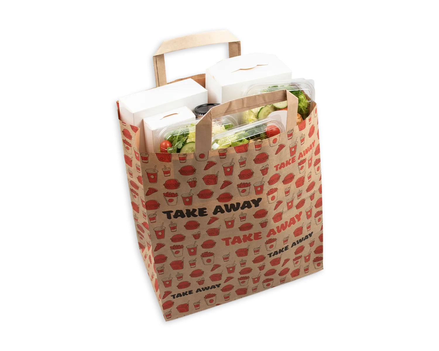 Papiertragetasche, ELCO Color, 26 x 16 x 29cm, 90g/m2, TakeAway