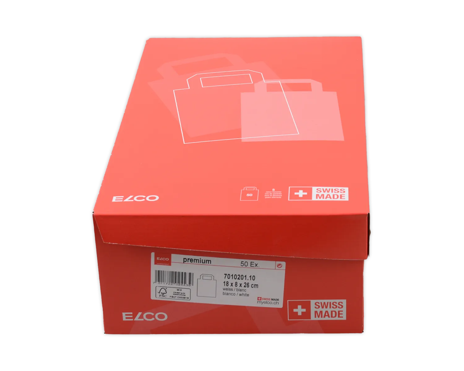 Papiertragetasche, ELCO Color, 18 x 8 x 26 cm, 90g/m2, Elefant