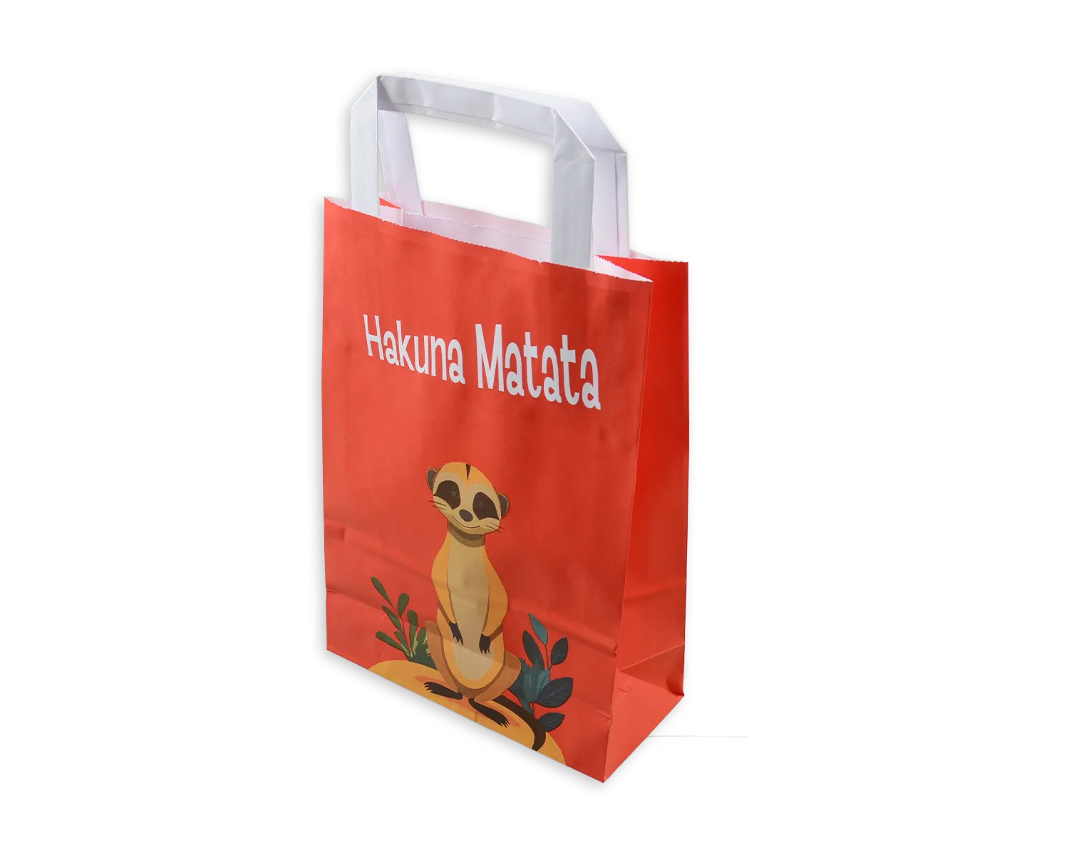 Sac en papier, ELCO Color, 18 x 8 x 26 cm, 90g/m2, blanc imprim&eacute;