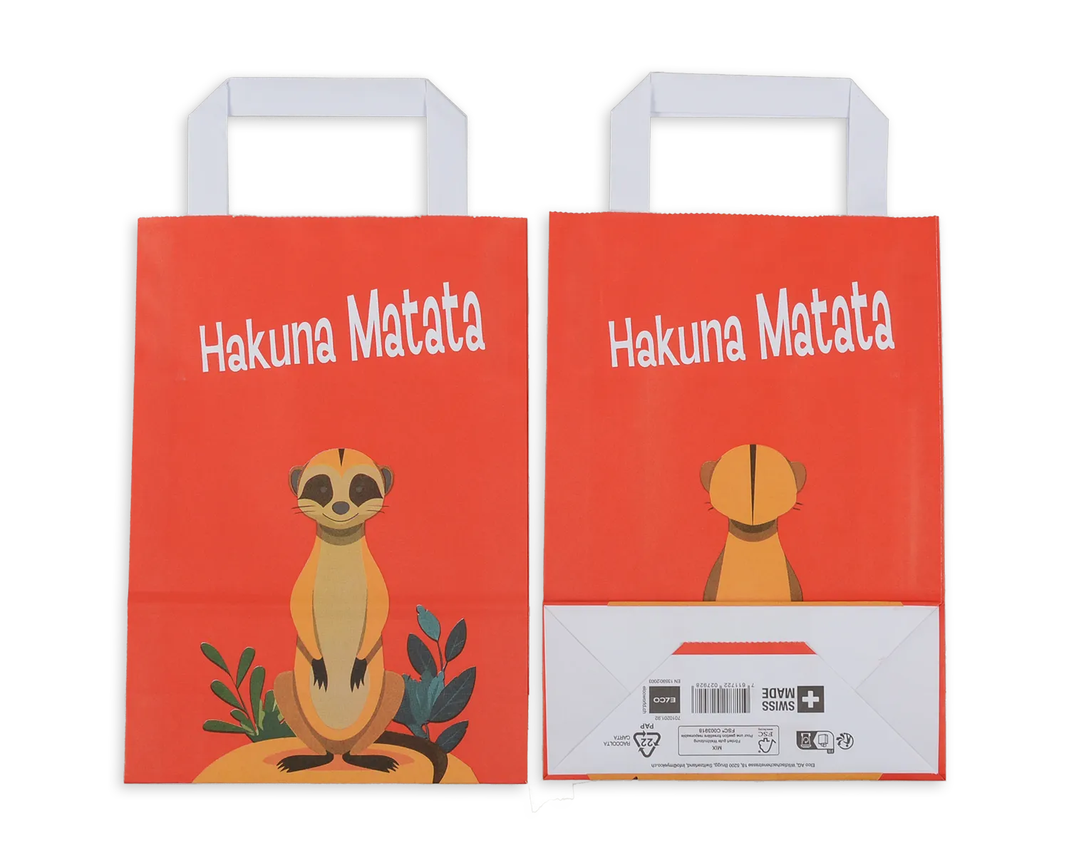 Papiertragetasche, ELCO Color, 18 x 8 x 26 cm, 90g/m2, Erdm&auml;nnchen