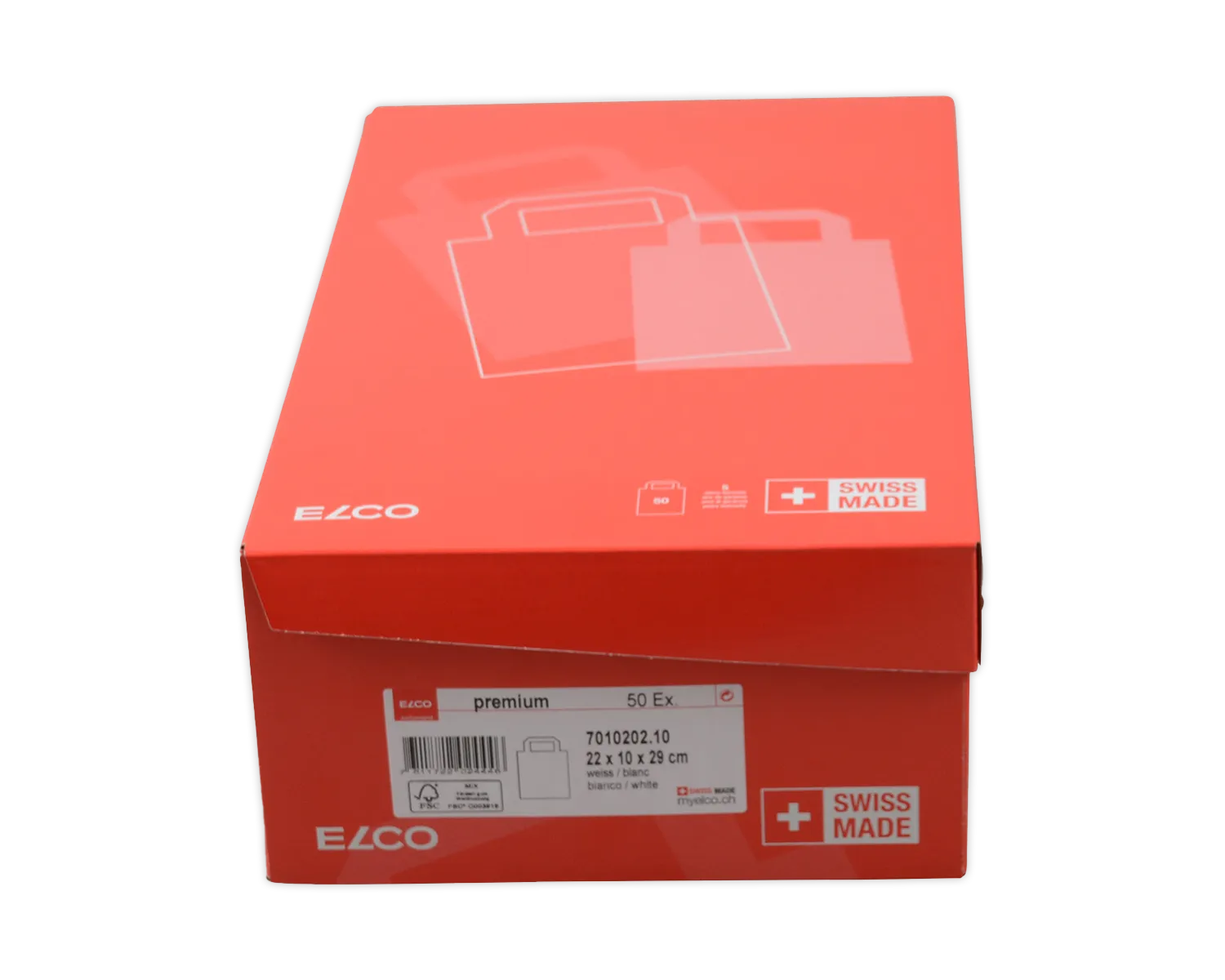 Papiertragetasche, ELCO Premium, 22 x 10 x 29 cm, 90g/m2, weiss