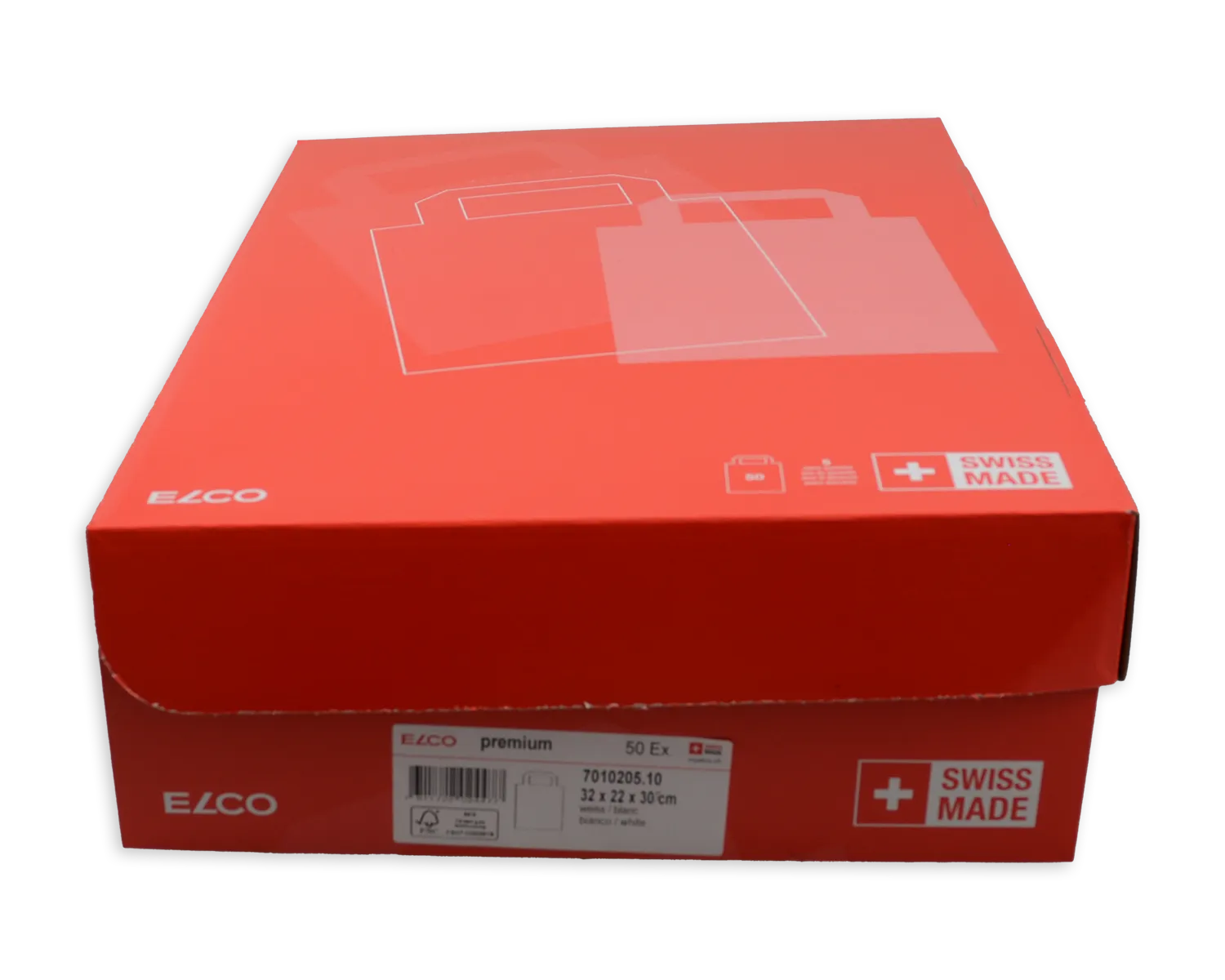 Papiertragetasche, ELCO Premium, 32 x 22 x 30,5 cm, 90g/m2, weiss