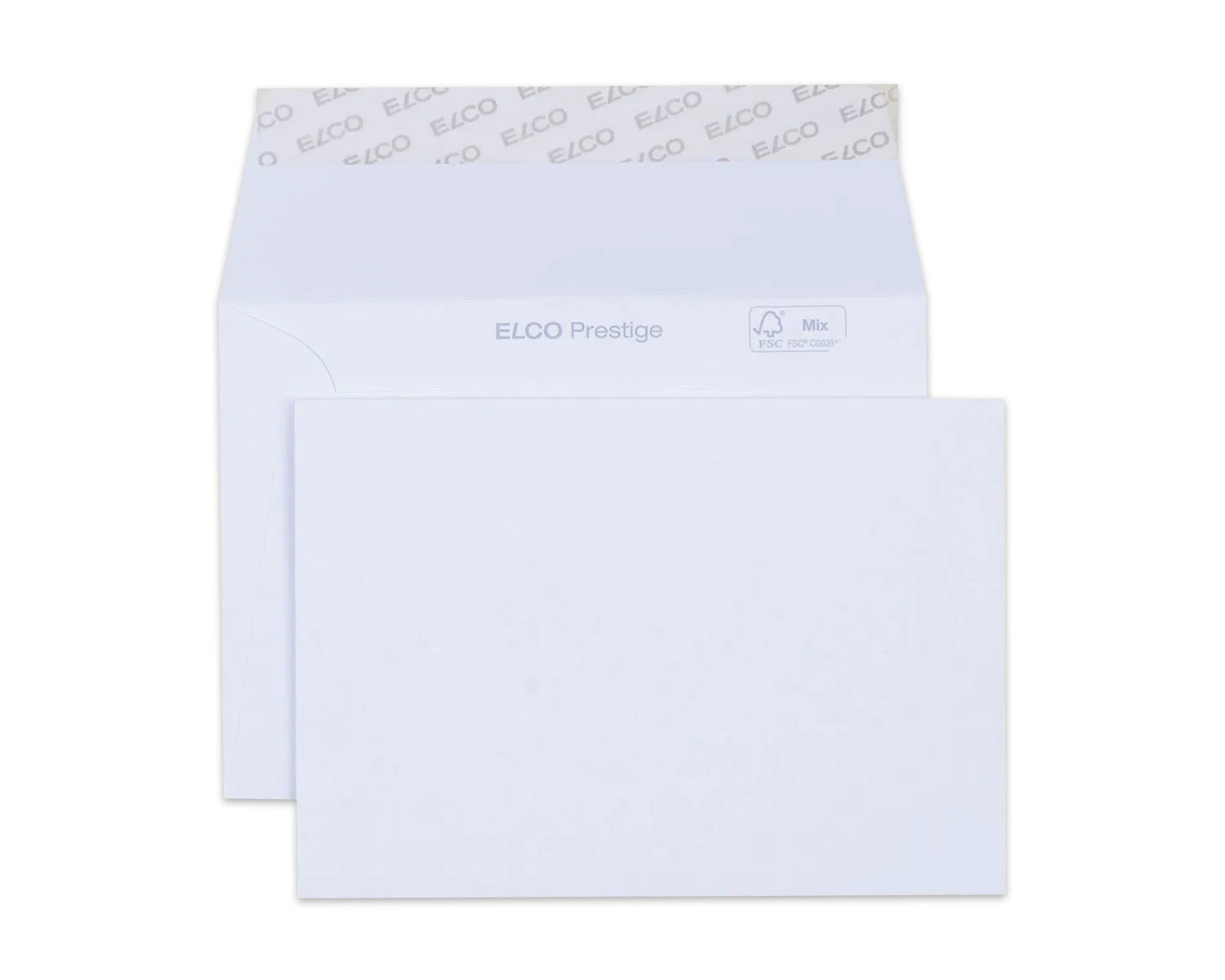 Couvert, ELCO Prestige, B6, ohne Fenster, Haftklebeverschluss, 120g/m2, weiss