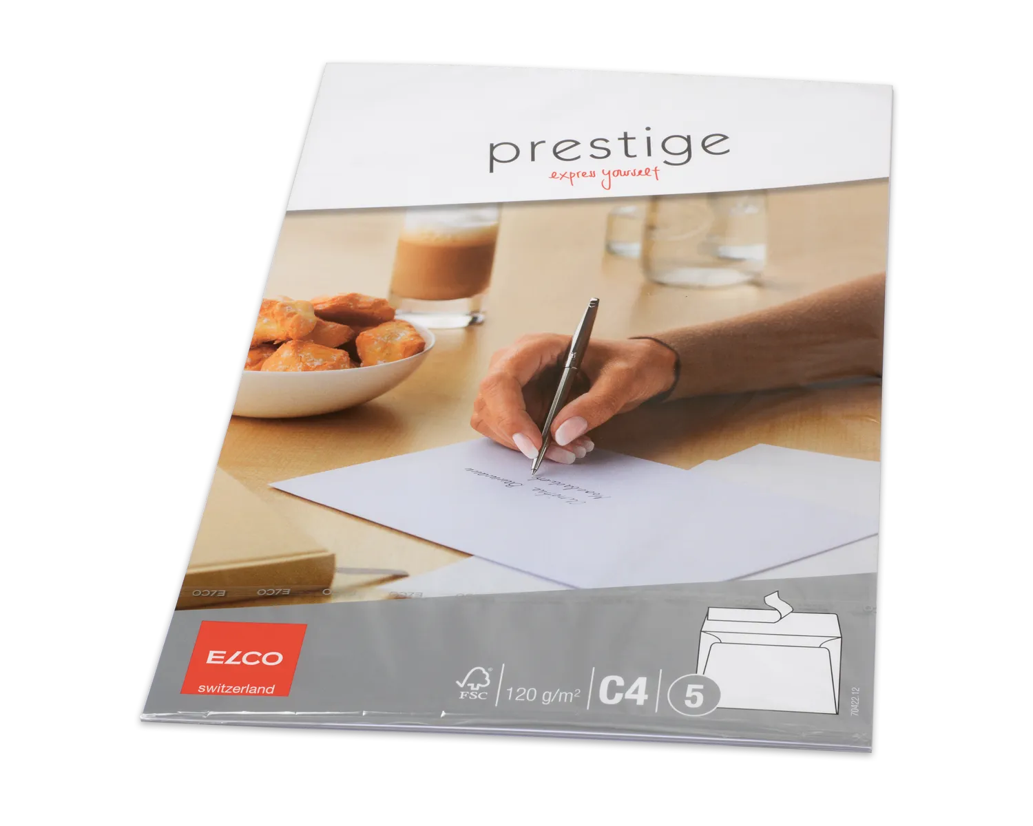 Couvert, ELCO Prestige, C4, ohne Fenster, Haftklebeverschluss, 120g/m2, weiss