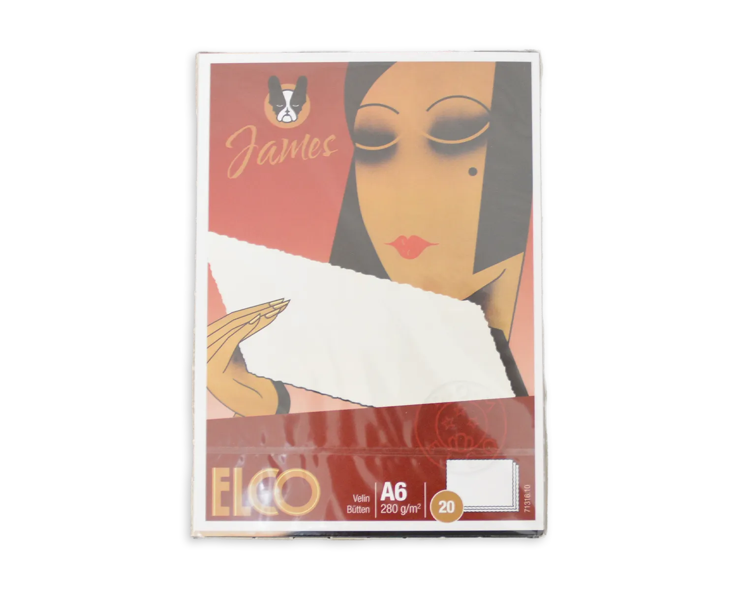 Schreibkarten, ELCO James Velin, A6, 280g/m2, weiss