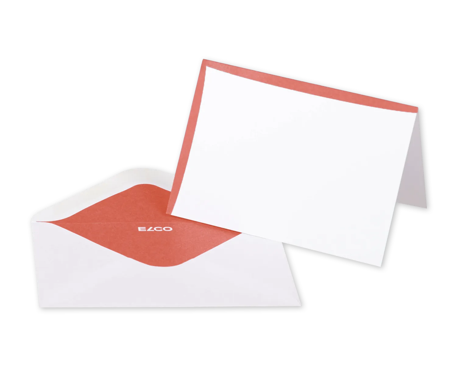 Set Couvert + Karten, ELCO Prestige, A7 + C7, ohne Fenster, Nassklebeverschluss, 100 + 240g/m2, weiss/rot