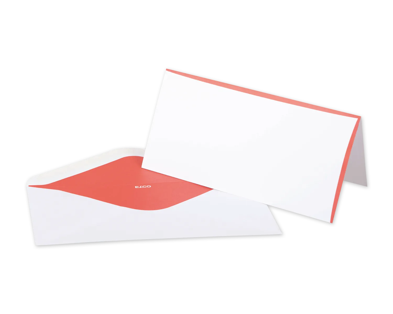 Set Couvert + Karten, ELCO Prestige, A5/6 + C5/6, ohne Fenster, Nassklebeverschluss, 120 + 240g/m2, weiss/rot