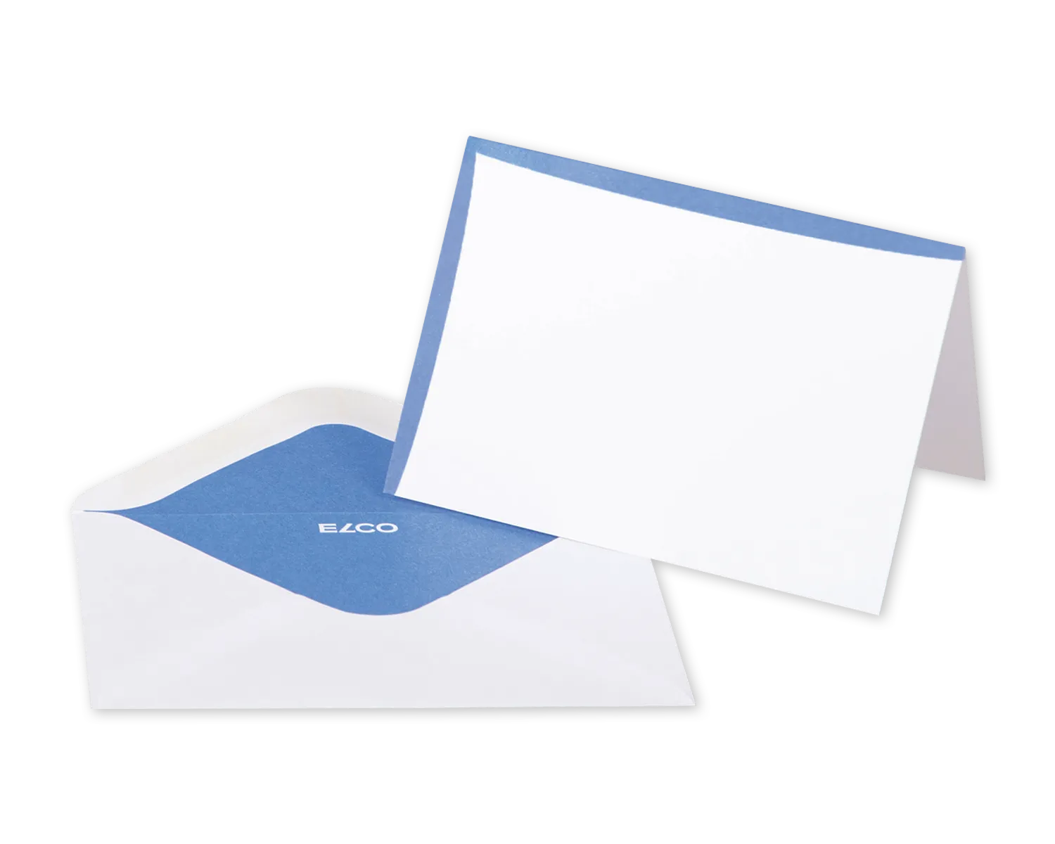Set Couvert + Karten, ELCO Prestige, A7 + C7, ohne Fenster, Nassklebeverschluss, 100 + 240g/m2, weiss/blau