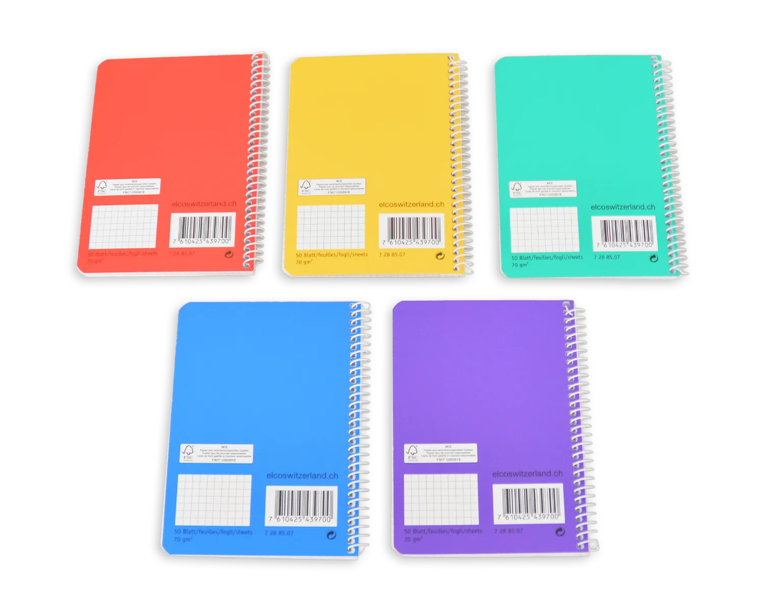 Spiralheft, ELCO, A6, 70g/m2, assortiert