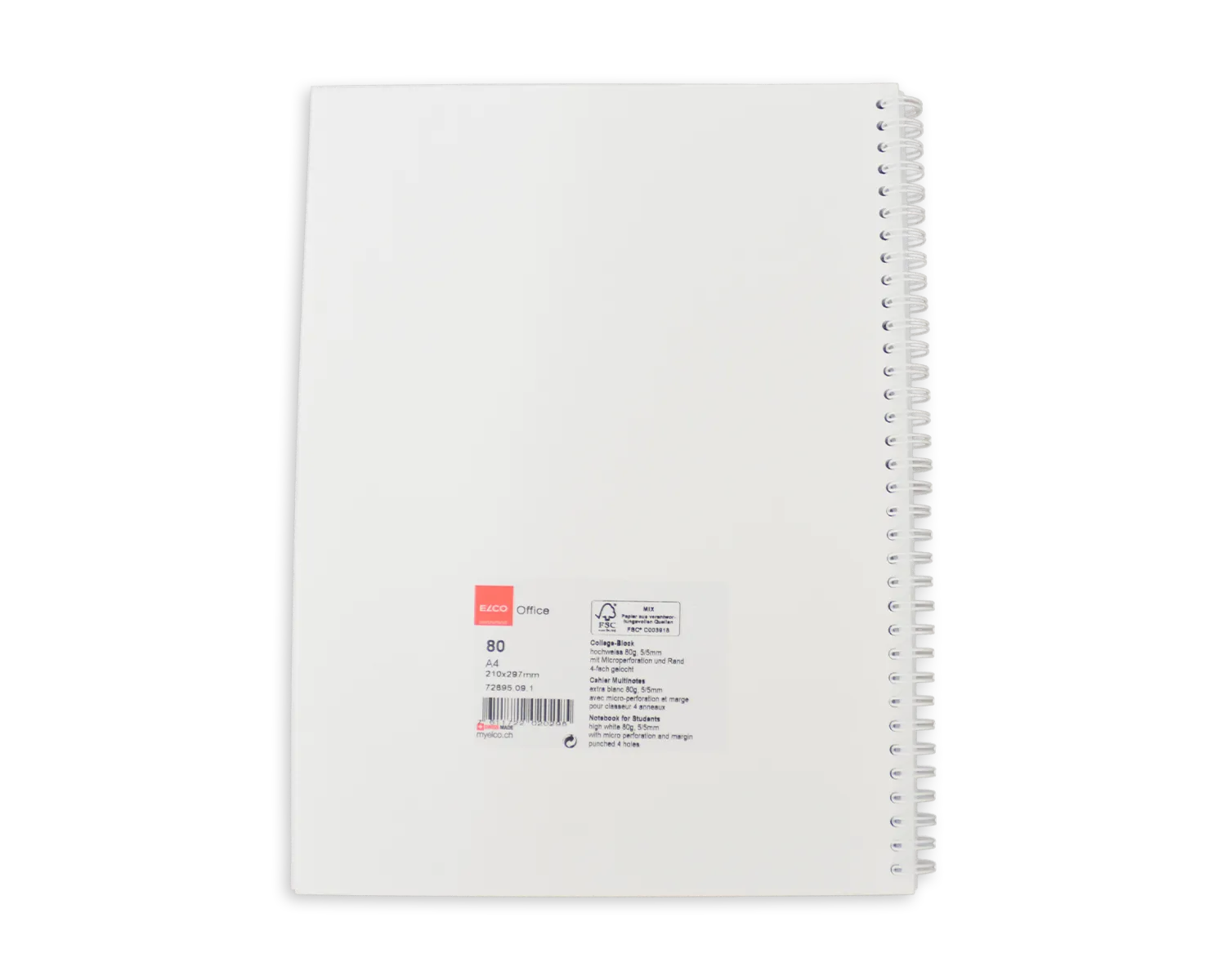 Collegeblock, ELCO, A4, 80g/m2, rot