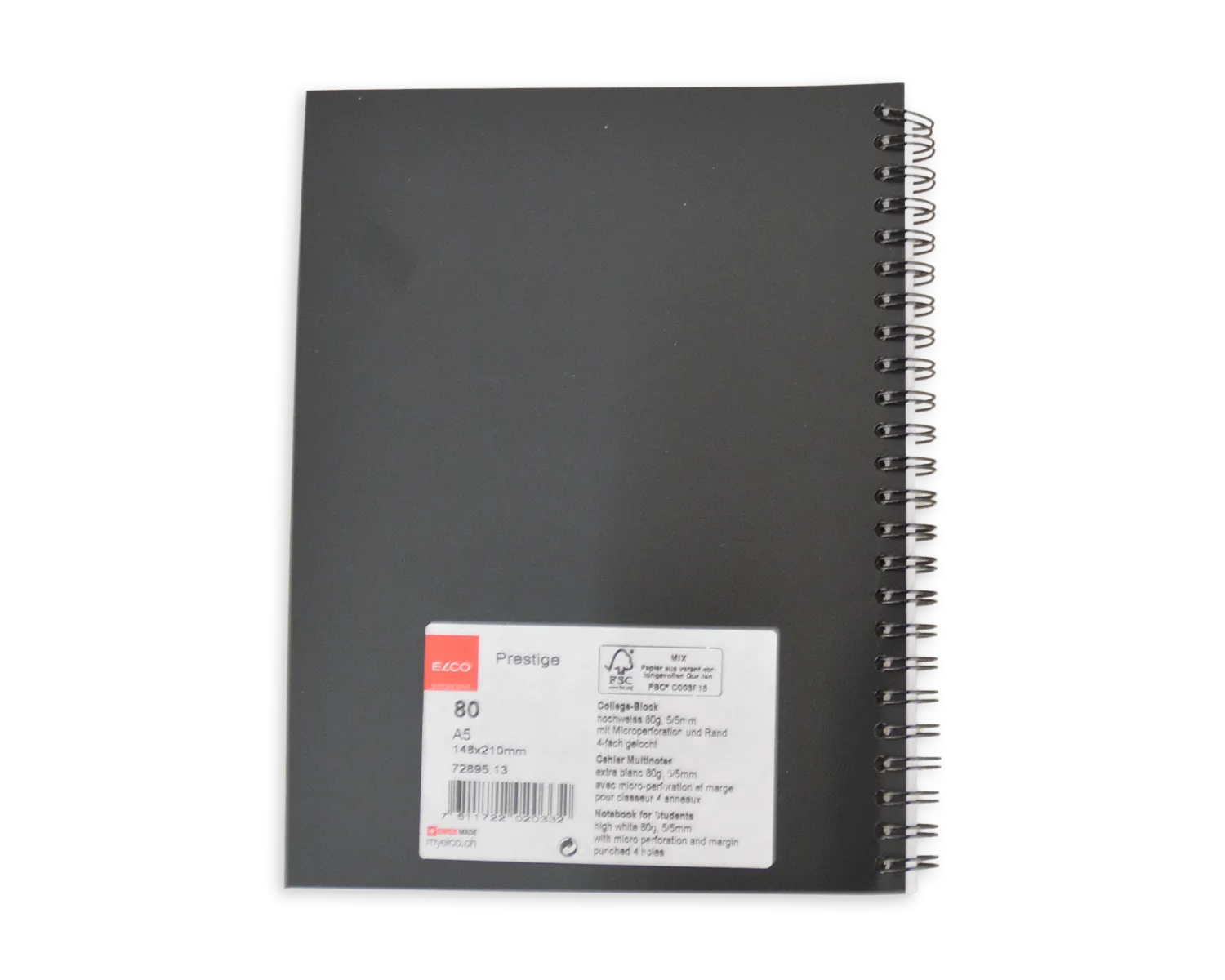 Collegeblock, ELCO, A5, 80g/m2, schwarz