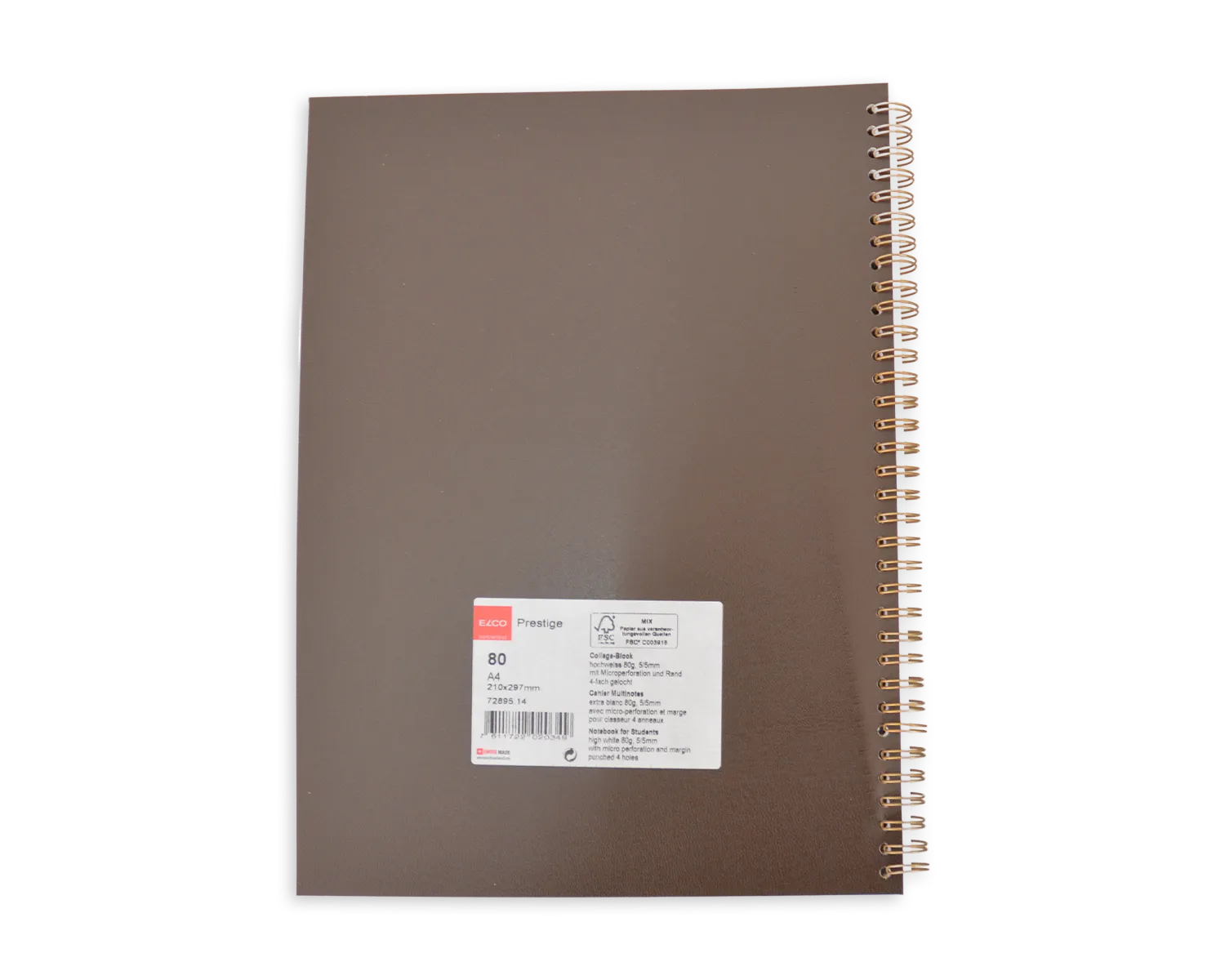 Collegeblock, ELCO, A4, 80g/m2, braun
