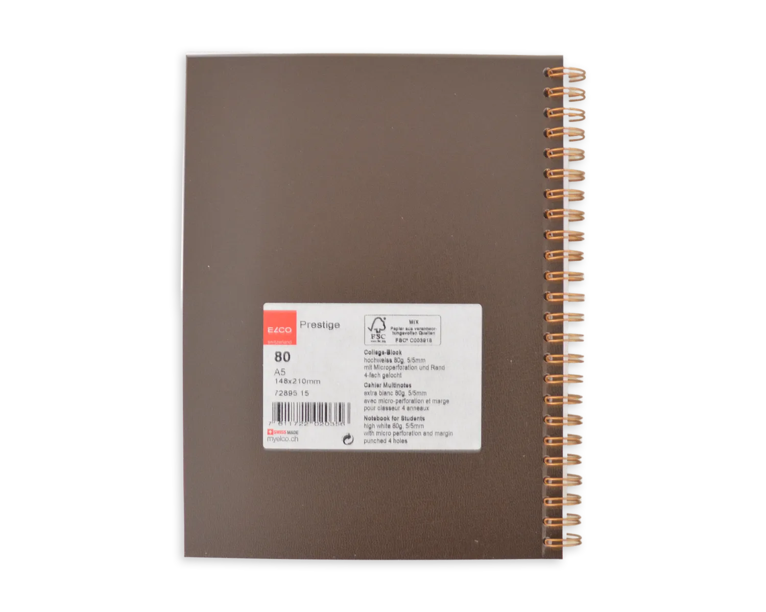 Collegeblock, ELCO, A5, 80g/m2, braun