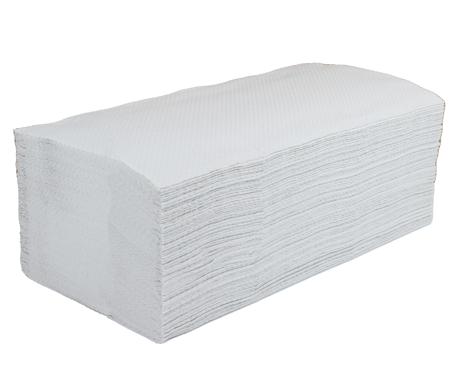 Serviettes pliées, pliage en V, 2 plis, blanc brillant