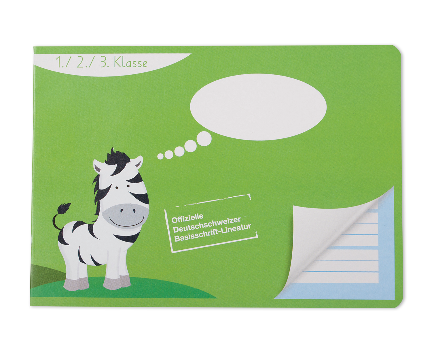 Image of Schulheft, ELCO, A5, 90g/m2, grün Motiv "Zebra"