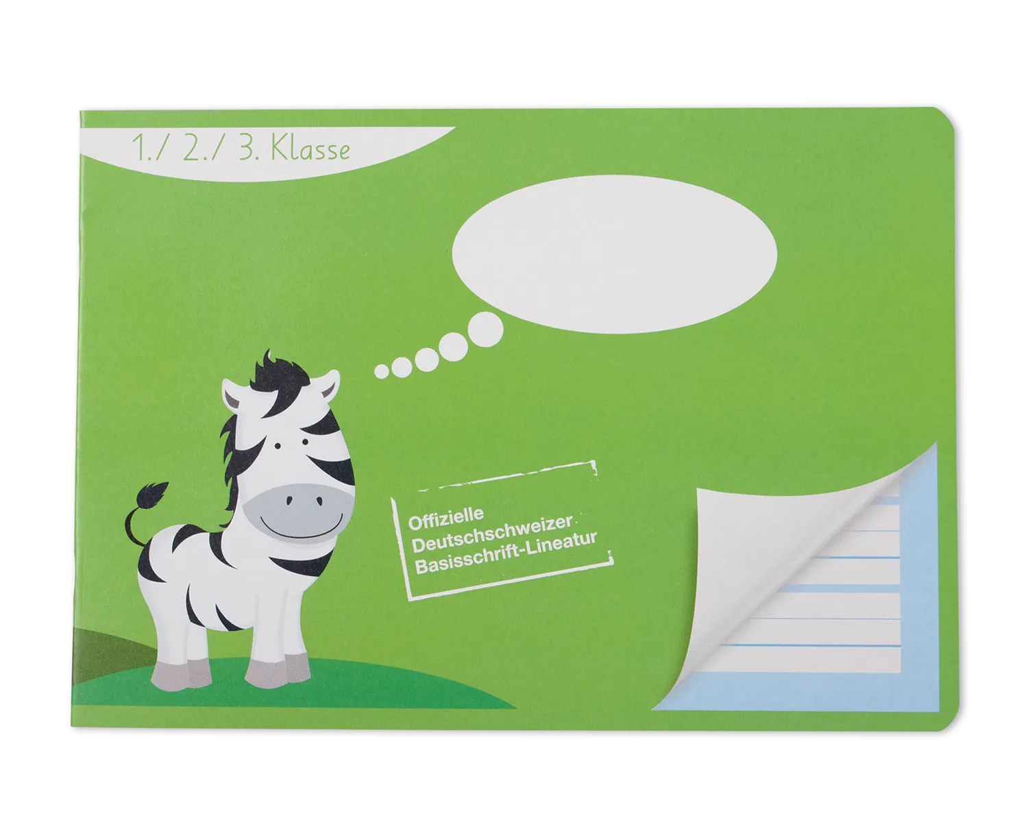 Schulheft, ELCO, A5, 90g/m2, grün Motiv "Zebra"