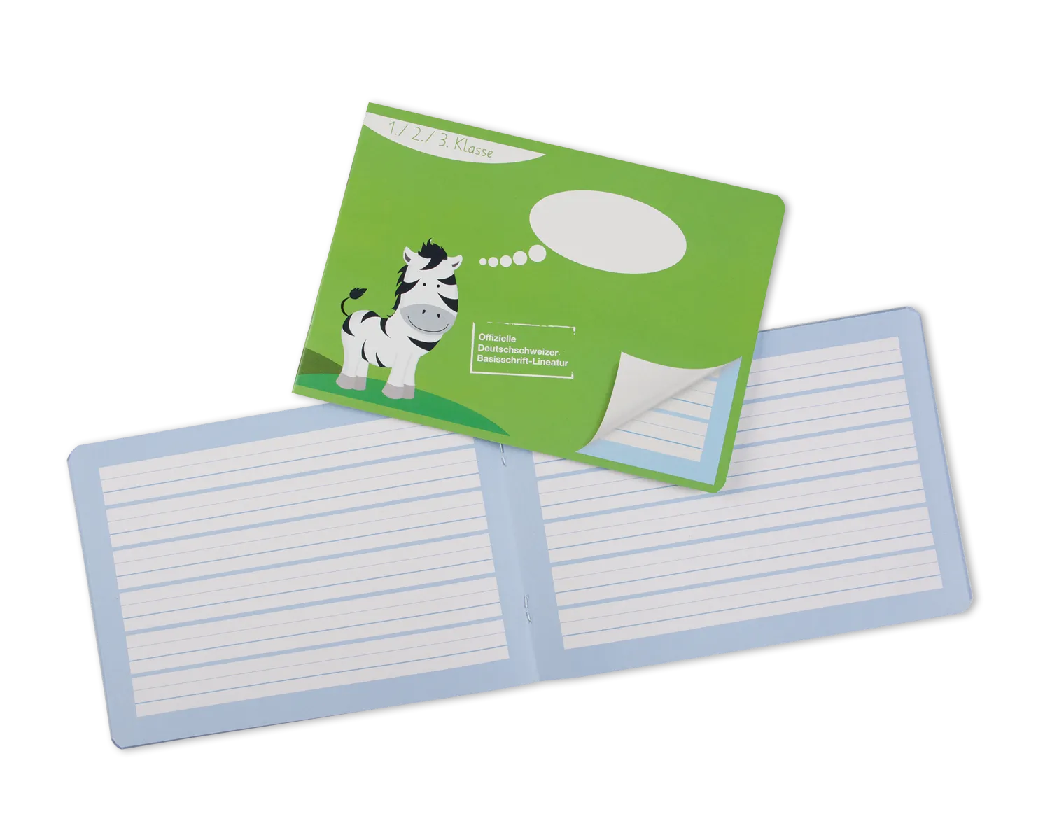 Schulheft, ELCO, A5, 90g/m2, grün Motiv "Zebra"