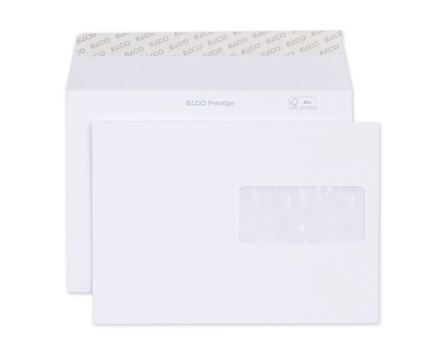 Couvert, ELCO Prestige, C5, Fenster Vorderseite rechts, Haftklebeverschluss, 120g/m2, weiss