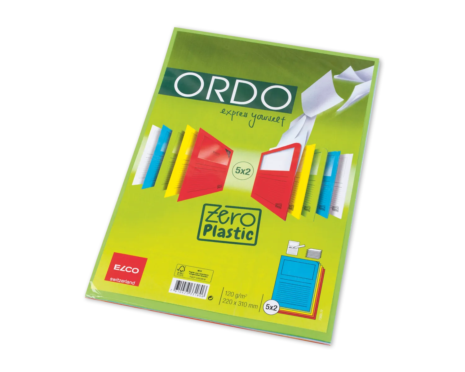 Organisationsmappe, ELCO Ordo Zero, 220 x 310 mm, 120g/m2, assortiert