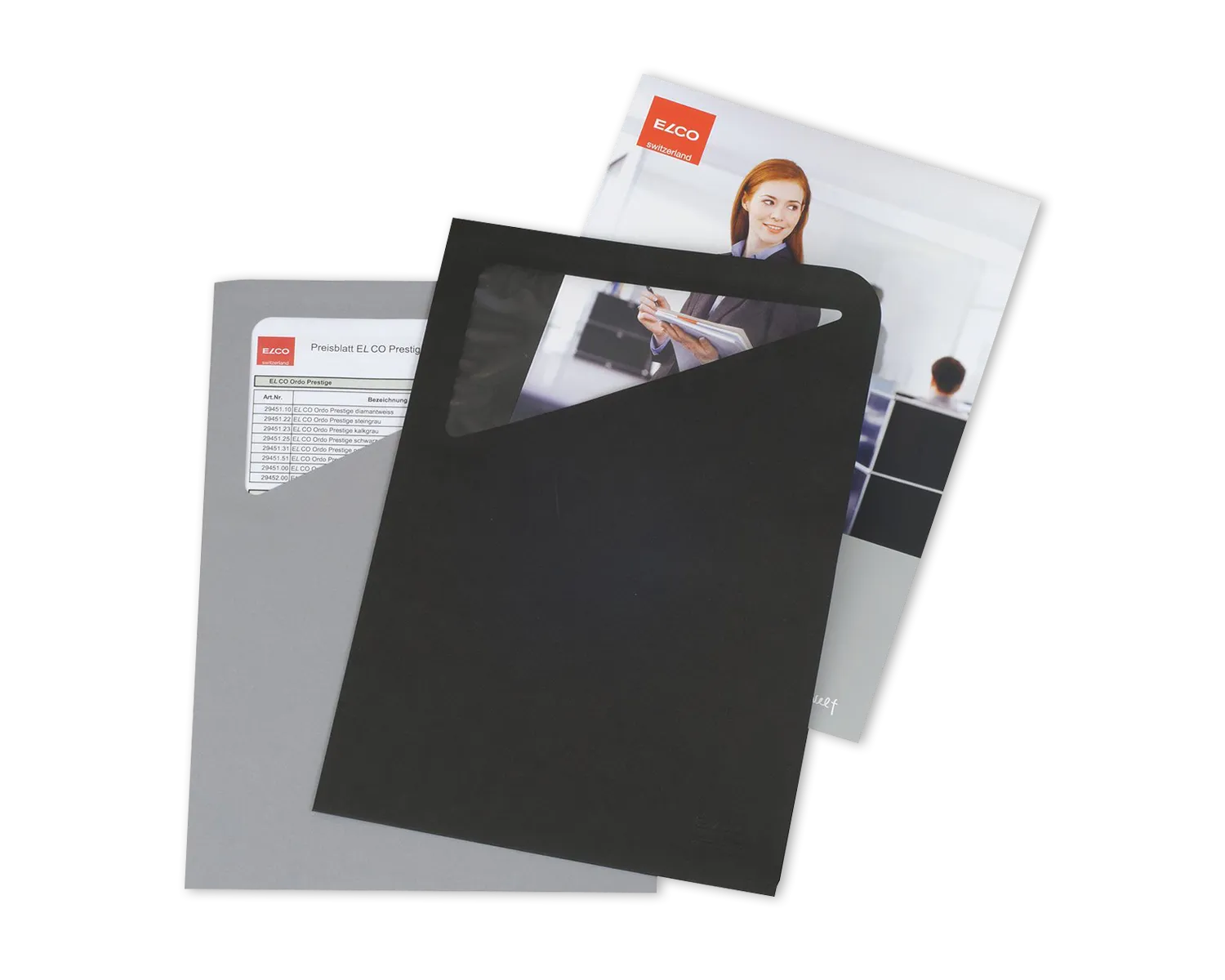 Organisationsmappe, ELCO Ordo Prestige, 220 x 310 mm, 115g/m2, steingrau/kalkgrau/schwarz