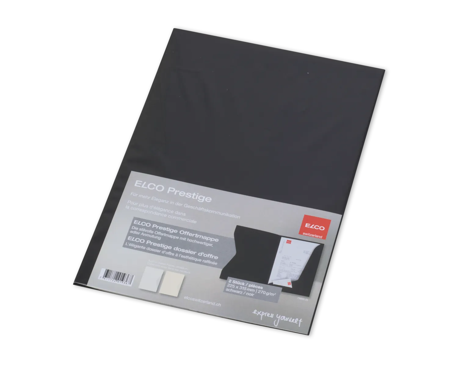 Offertmappe, ELCO Ordo Prestige, 225 x 315 mm, 270g/m2, schwarz