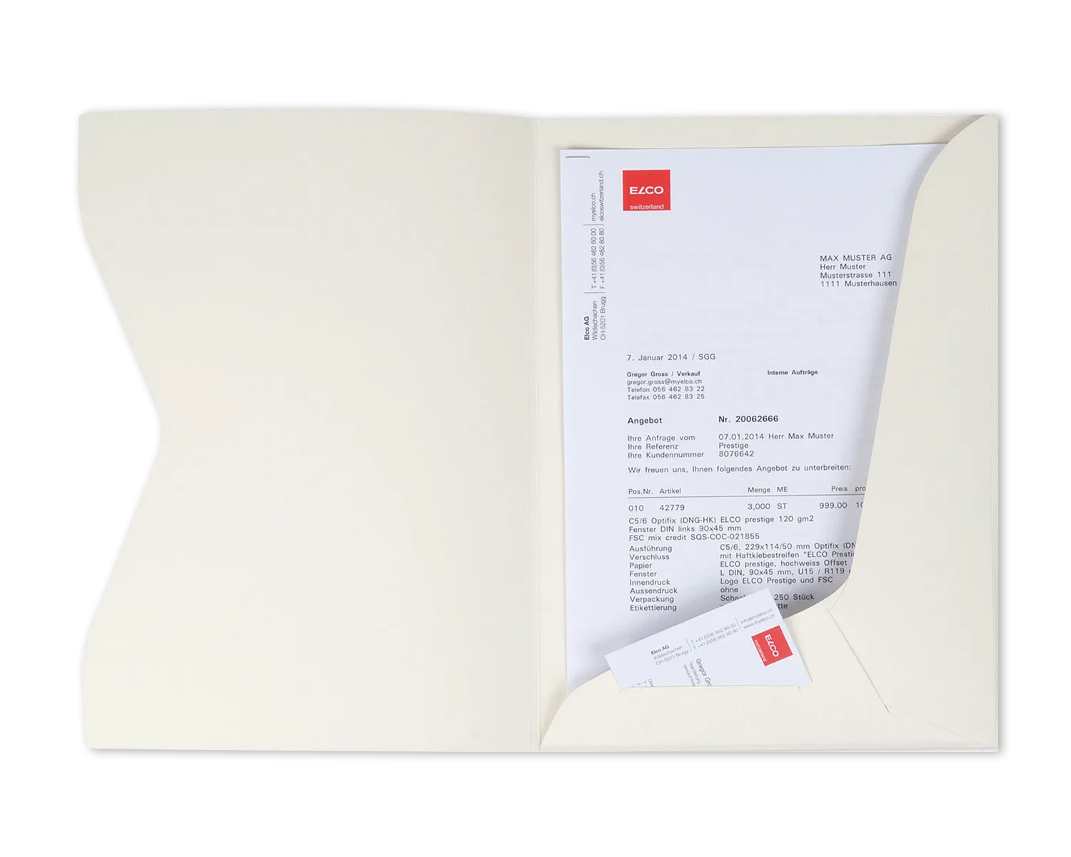 Offertmappe, ELCO Ordo Prestige, 225 x 315 mm, 270g/m2, ivory