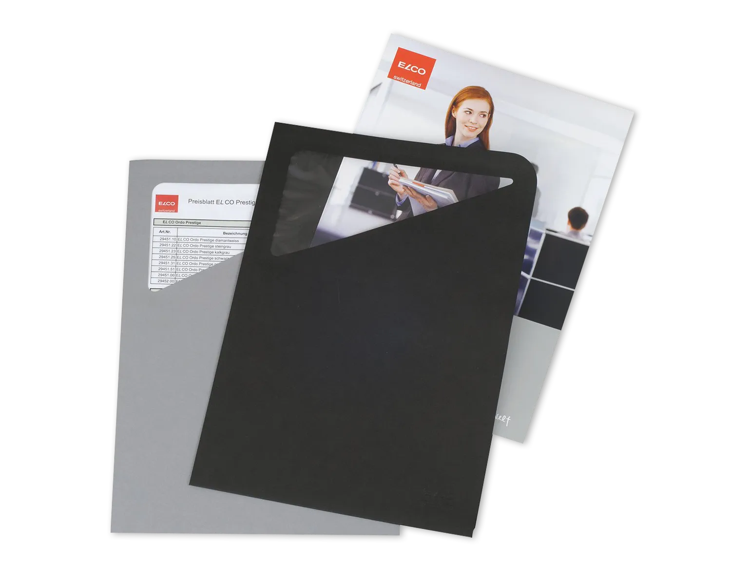 Chemise de classement, ELCO Ordo Prestige, 220 x 310 mm, 115g/m2, blanc diamant/bleu pastel/rose pastel