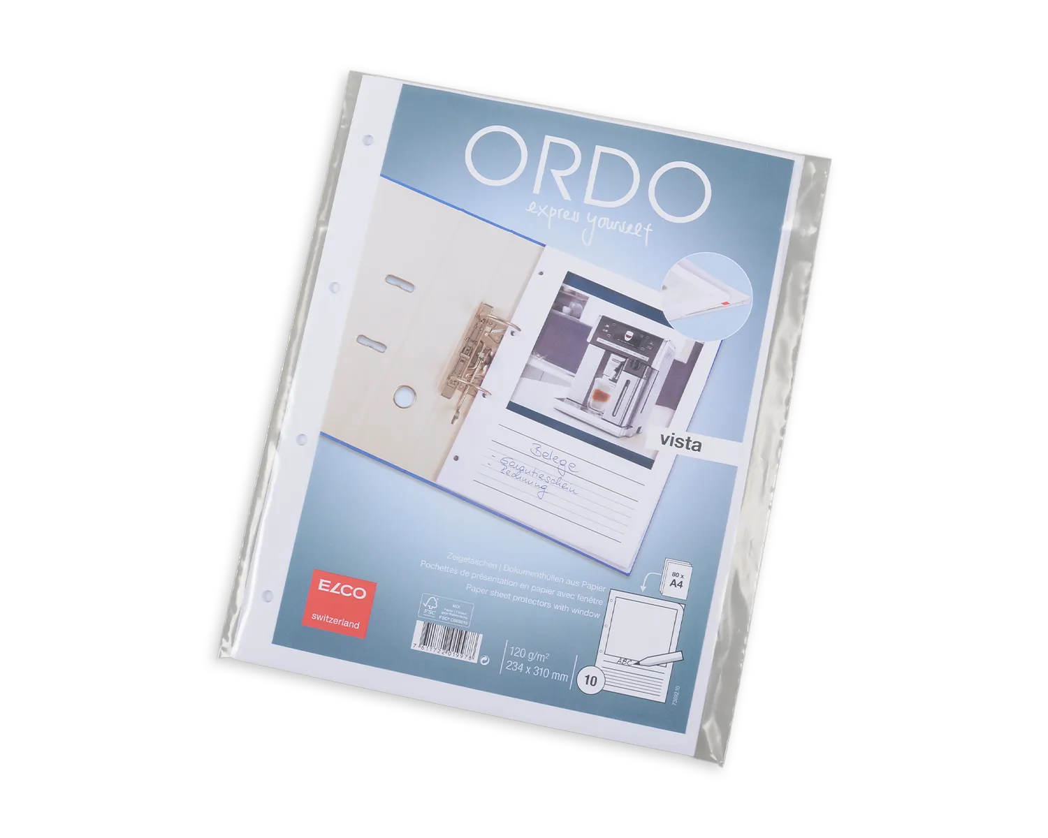 Organisationsmappe, ELCO Ordo Vista, 235 x 310 mm, 120g/m2, weiss