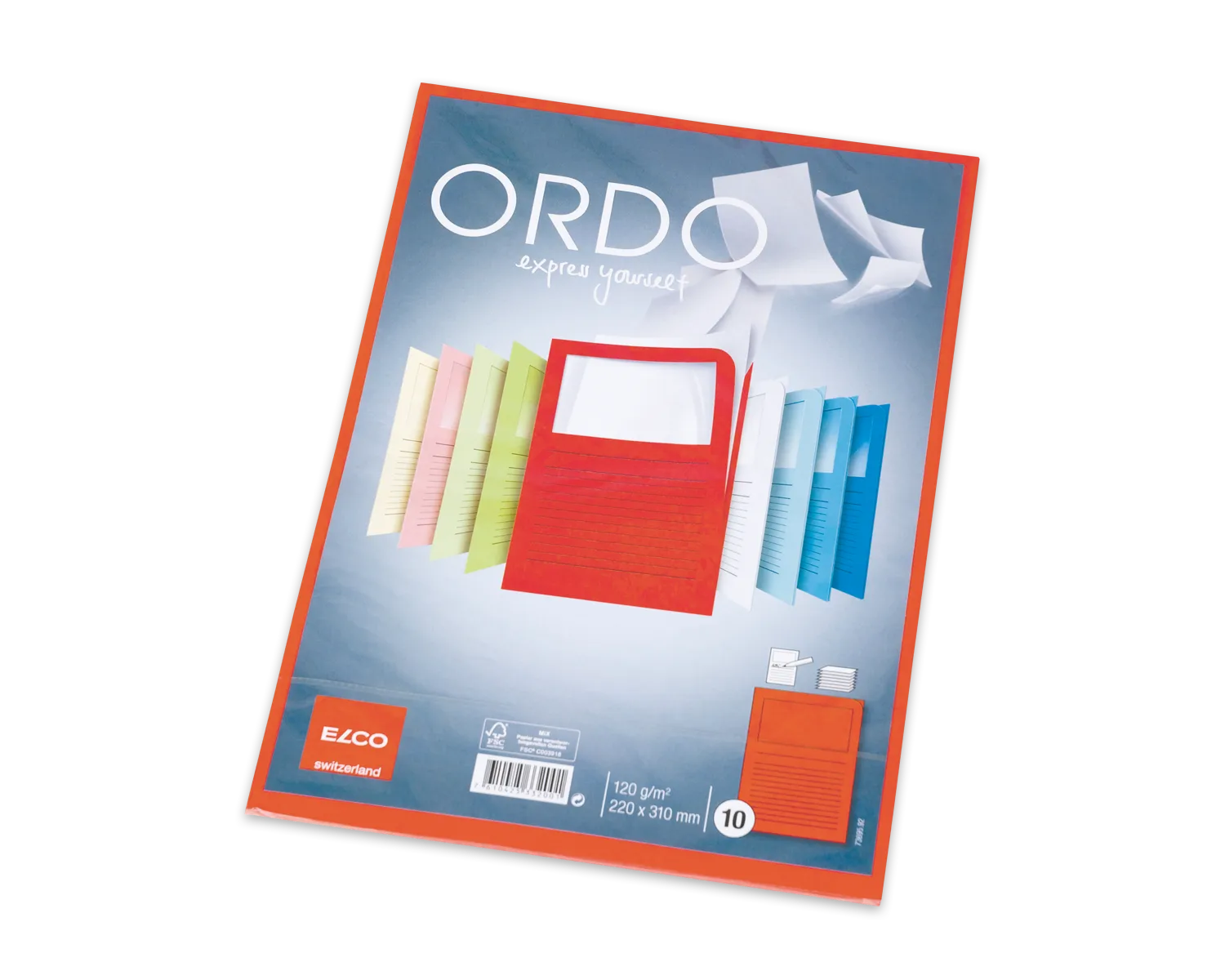 Chemise de classement, ELCO Ordo Classico, 220 x 310 mm, 120g/m2, rouge intense