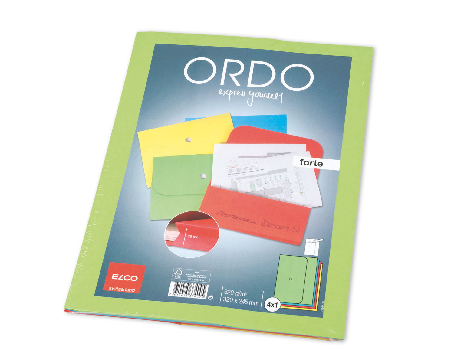 Image of Organisationsmappe, ELCO Ordo Forte, 320 x 245 mm, 320g/m2, assortiert