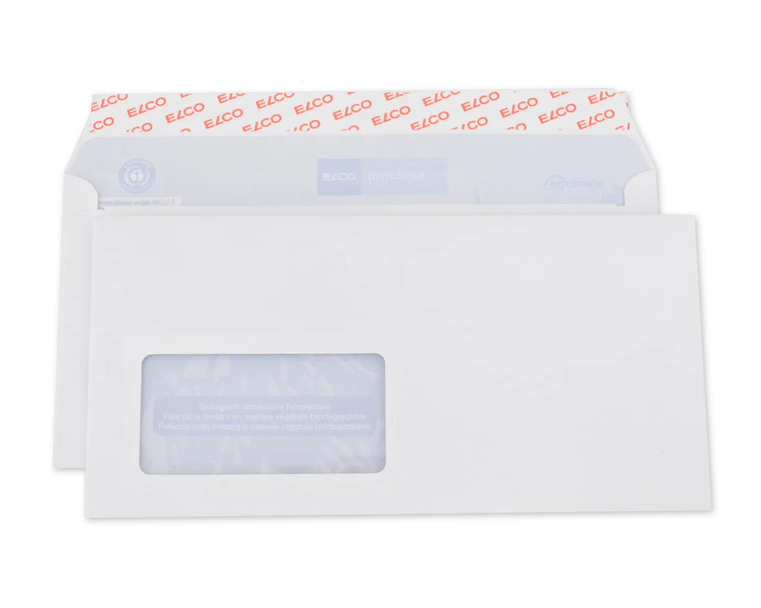 Couvert, ELCO Proclima, C5/6, Fenster Vorderseite links, Haftklebeverschluss, 100g/m2, weiss