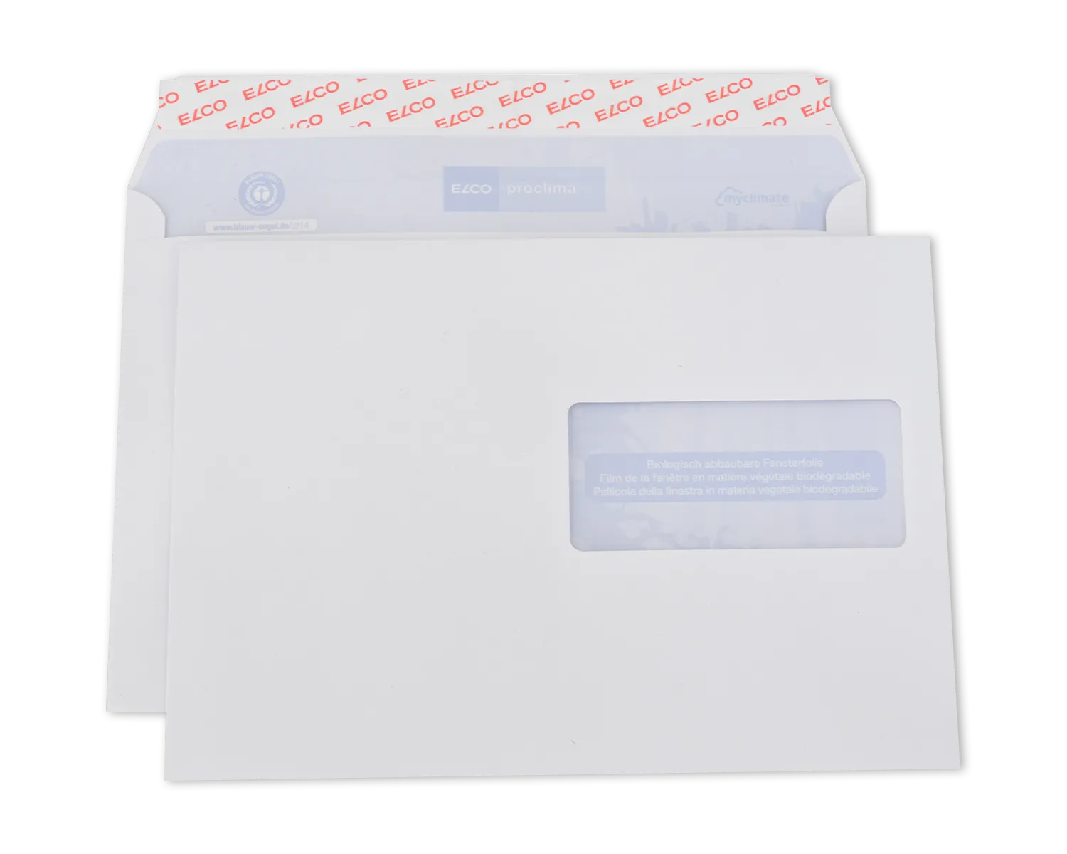 Couvert, ELCO Proclima, C5, Fenster Vorderseite rechts, Haftklebeverschluss, 100g/m2, weiss