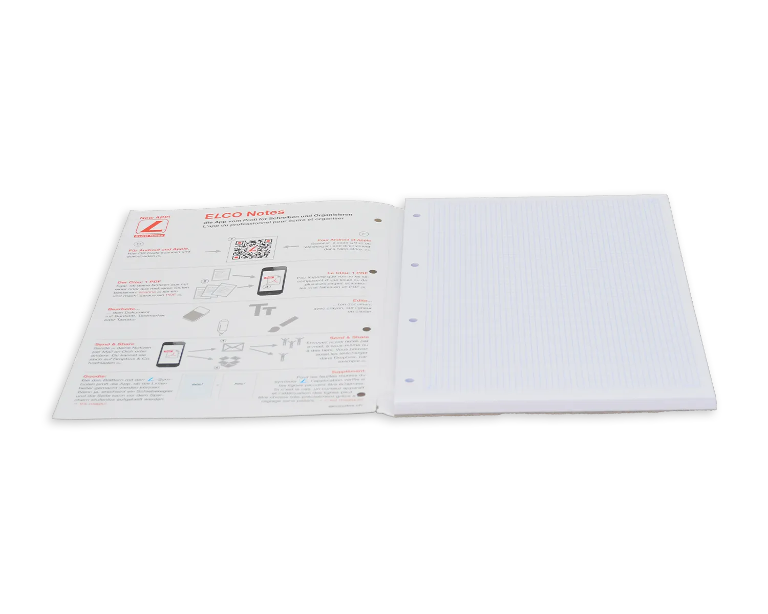 Ringbuchblock, ELCO Office, A4, 100g/m2, weiss