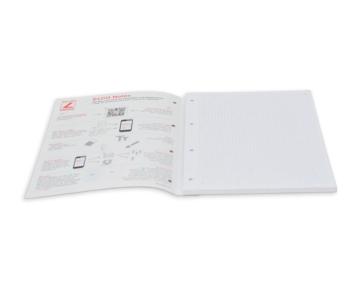 Ringbuchblock, ELCO Office, A4, 100g/m2, weiss