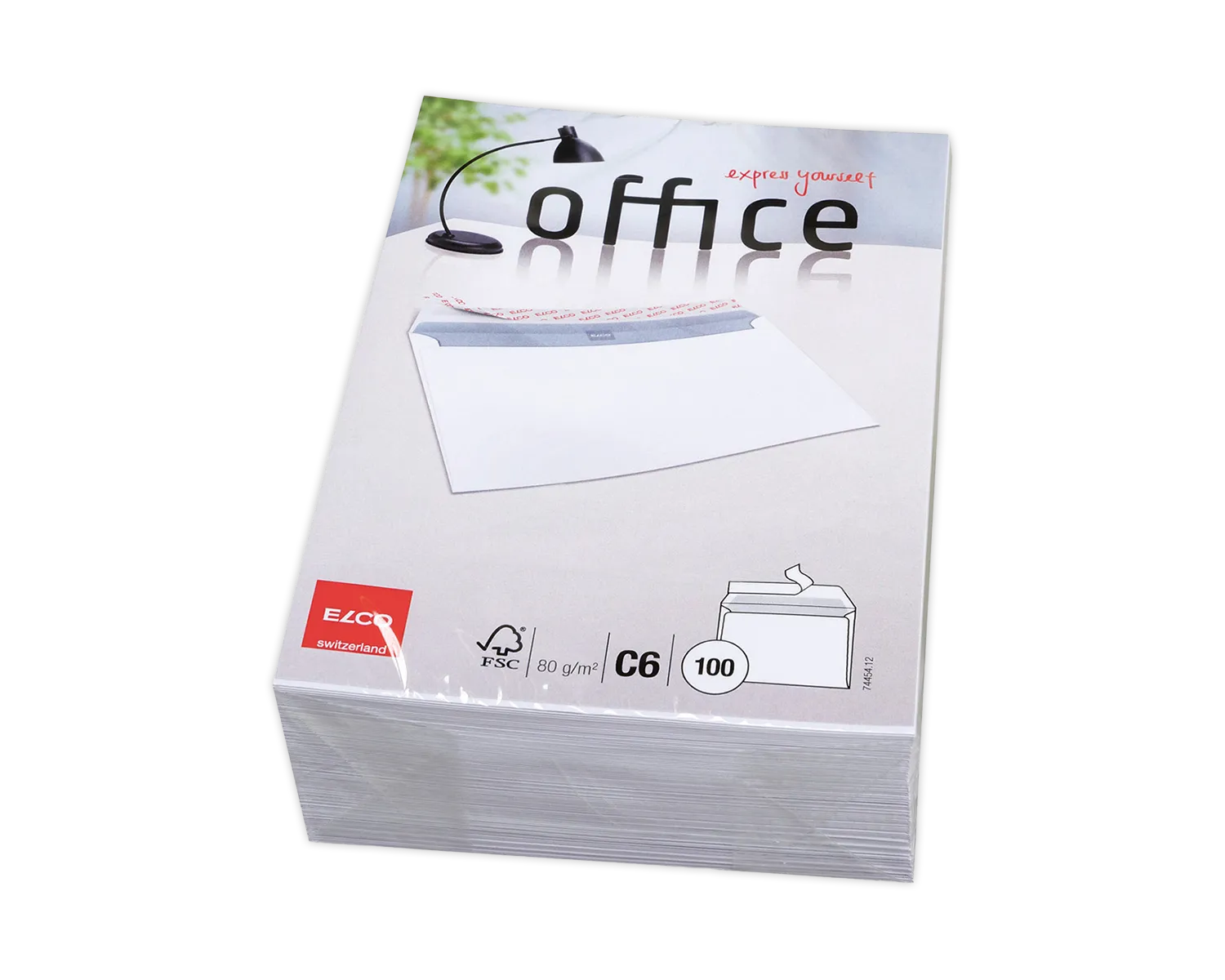 Couvert, ELCO Office, C6, ohne Fenster, Haftklebeverschluss, 80g/m2, weiss