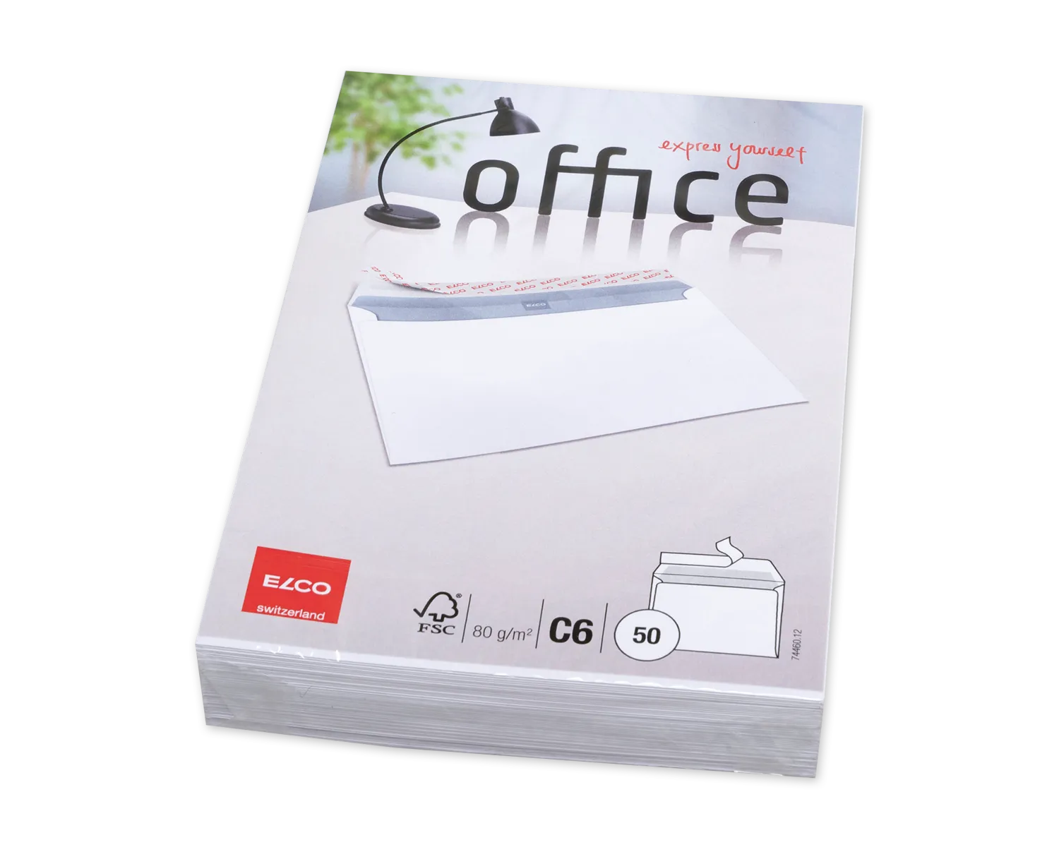 Couvert, ELCO Office, C6, ohne Fenster, Haftklebeverschluss, 80g/m2, weiss