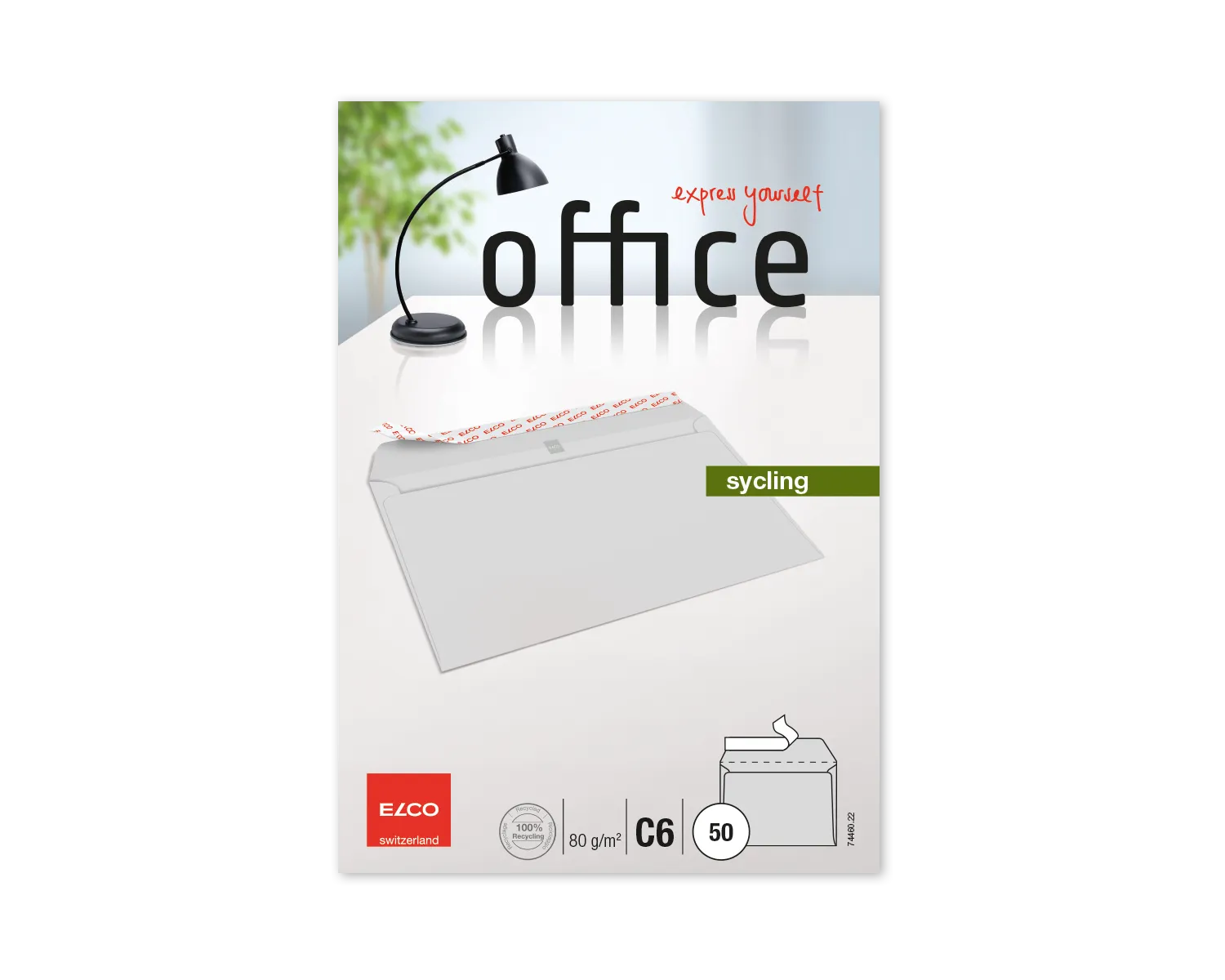 Enveloppe, ELCO Office, C6, Sans fen&ecirc;tre, Fermeture auto-adh&eacute;sive, 80g/m2, gris