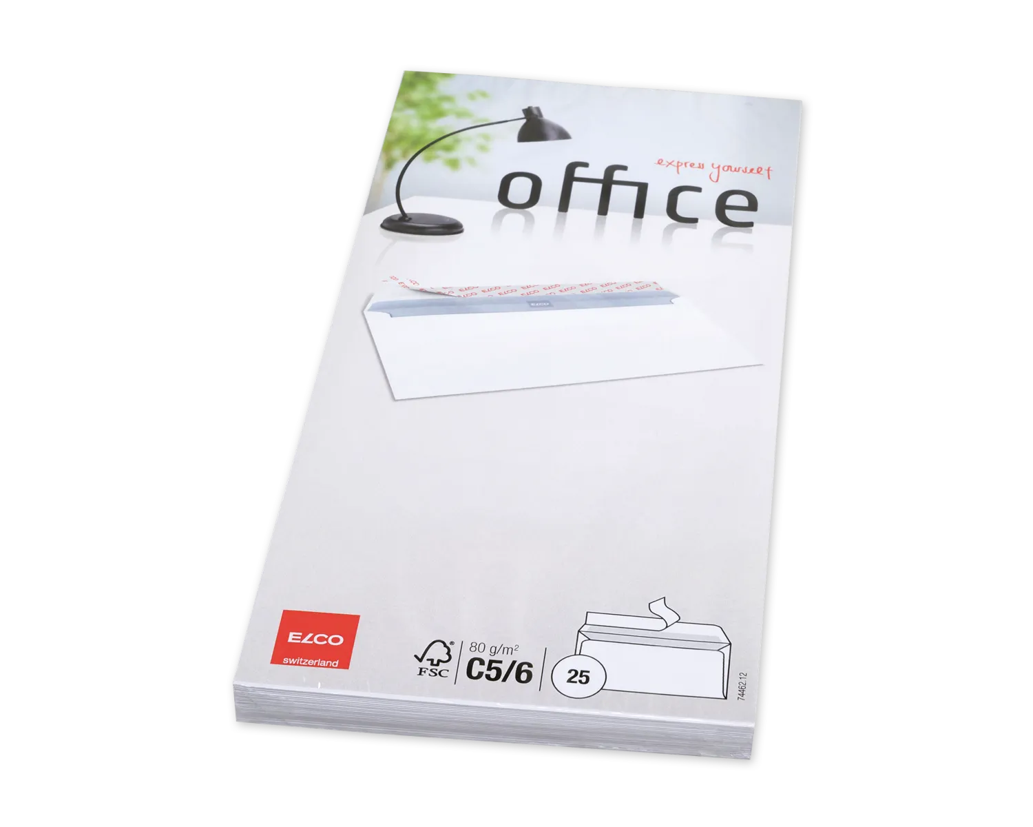 Couvert, ELCO Office, C5/6, ohne Fenster, Haftklebeverschluss, 80g/m2, weiss