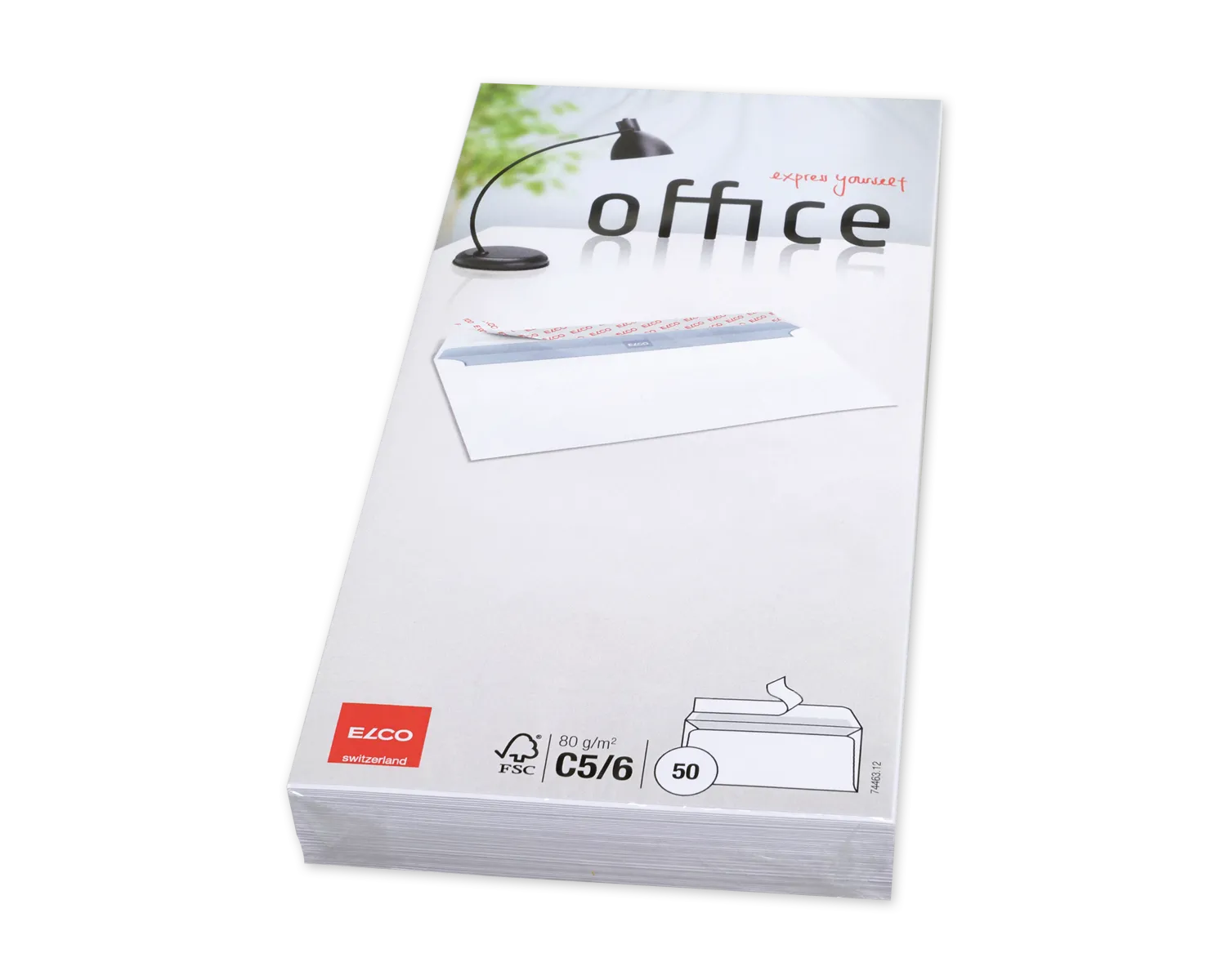 Couvert, ELCO Office, C5/6, ohne Fenster, Haftklebeverschluss, 80g/m2, weiss