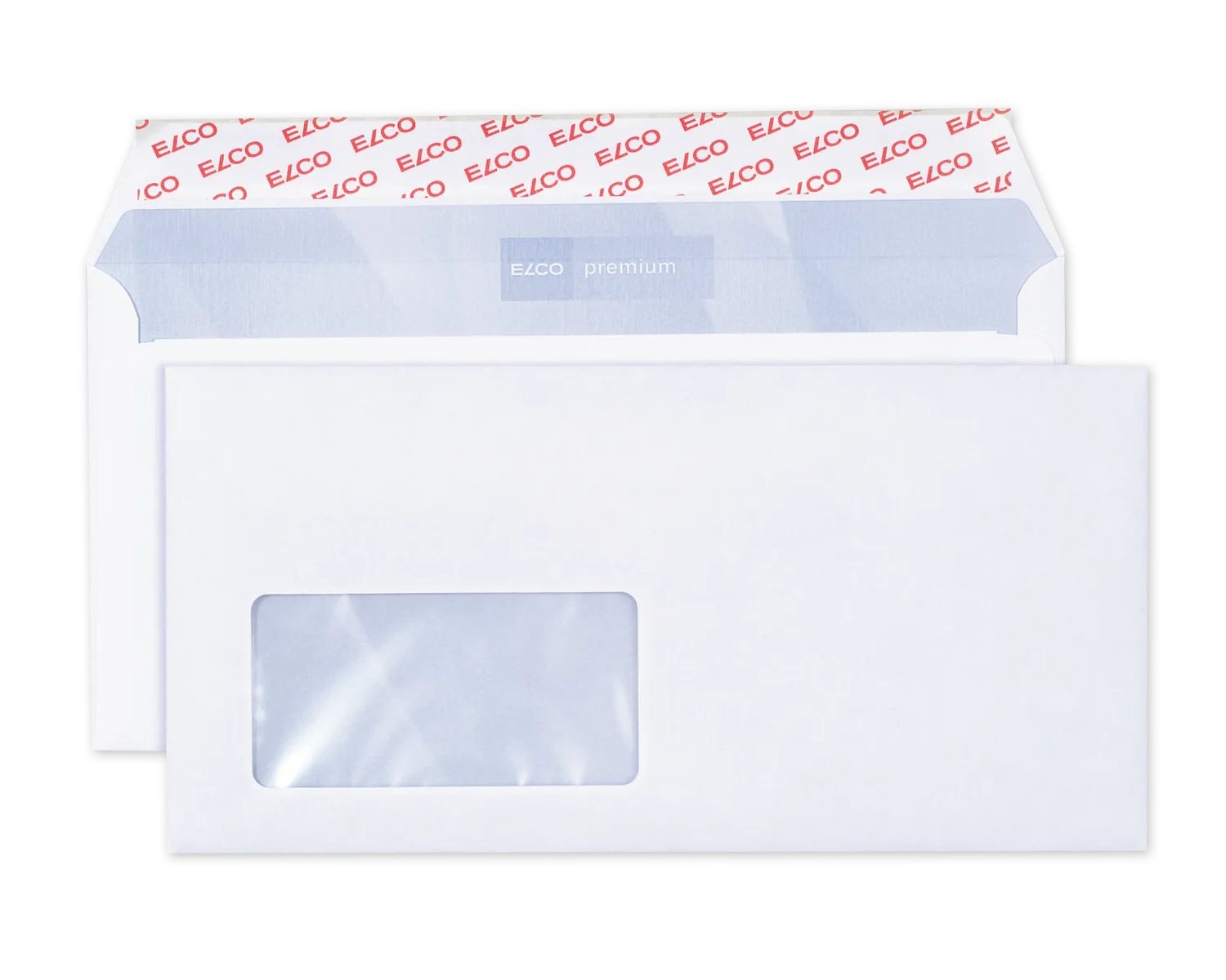 Couvert, ELCO Office, C5/6, Fenster Vorderseite links, Haftklebeverschluss, 80g/m2, weiss
