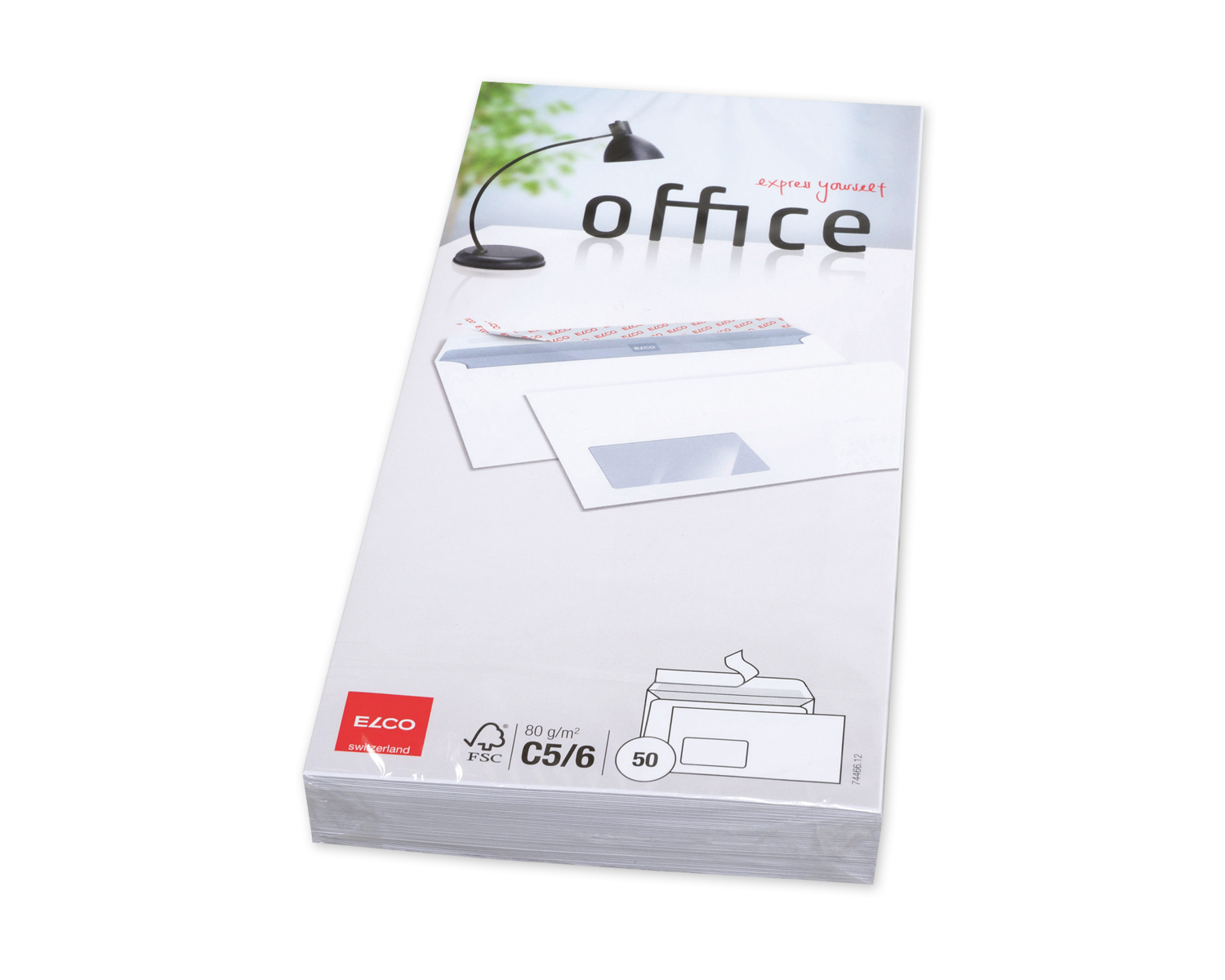 Image of Couvert, ELCO Office, C5/6, Fenster Vorderseite links, Haftklebeverschluss, 80g/m2, weiss