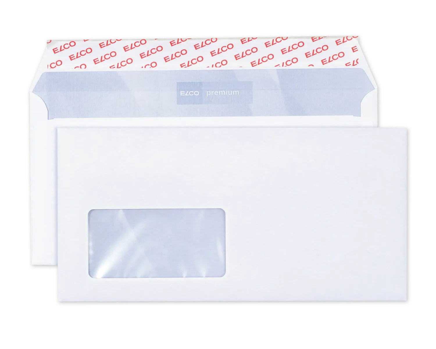 Couvert, ELCO Office, C5/6, Fenster Vorderseite links, Haftklebeverschluss, 80g/m2, weiss