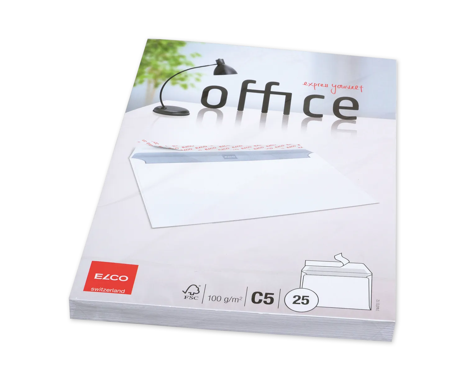 Couvert, ELCO Office, C5, ohne Fenster, Haftklebeverschluss, 100g/m2, weiss