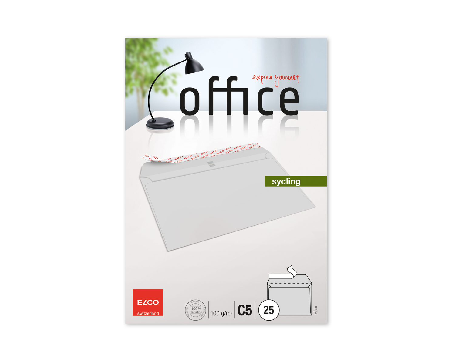 Enveloppe, ELCO Office, C5, Sans fenêtre, Fermeture auto-adhésive, 100g/m2, gris