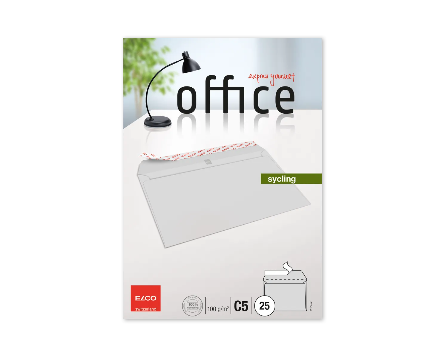 Couvert, ELCO Office, C5, ohne Fenster, Haftklebeverschluss, 100g/m2, grau