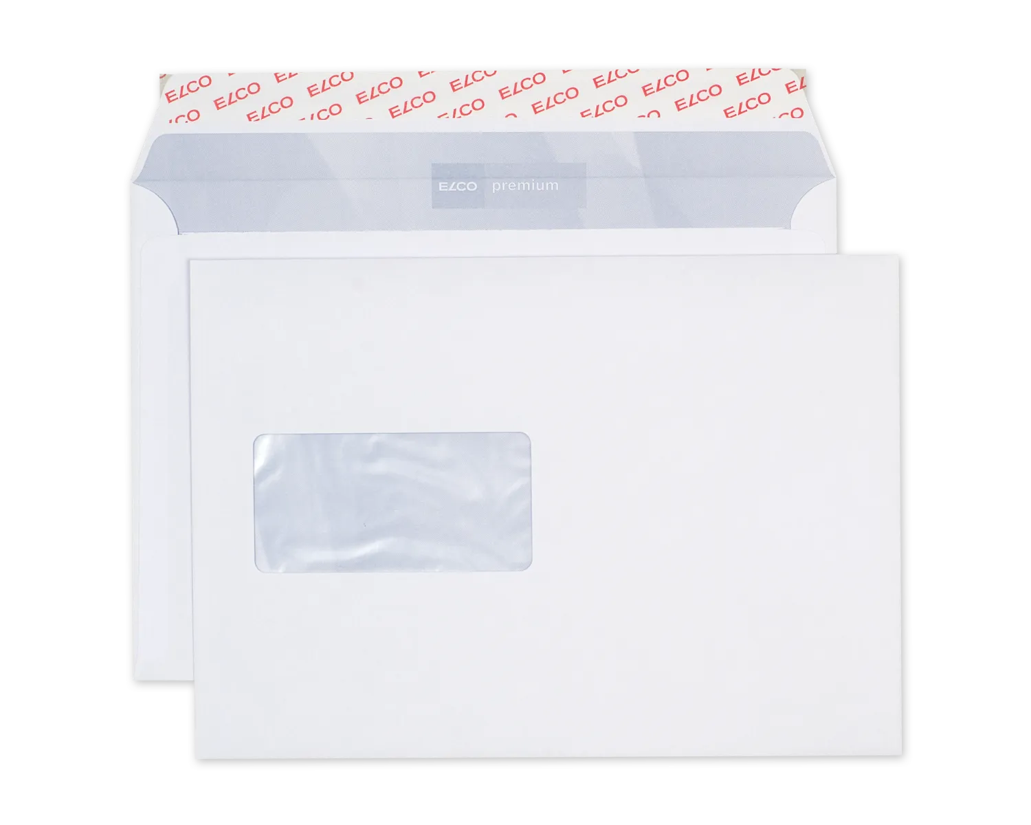 Couvert, ELCO Office, C5, Fenster Vorderseite links, Haftklebeverschluss, 100g/m2, weiss