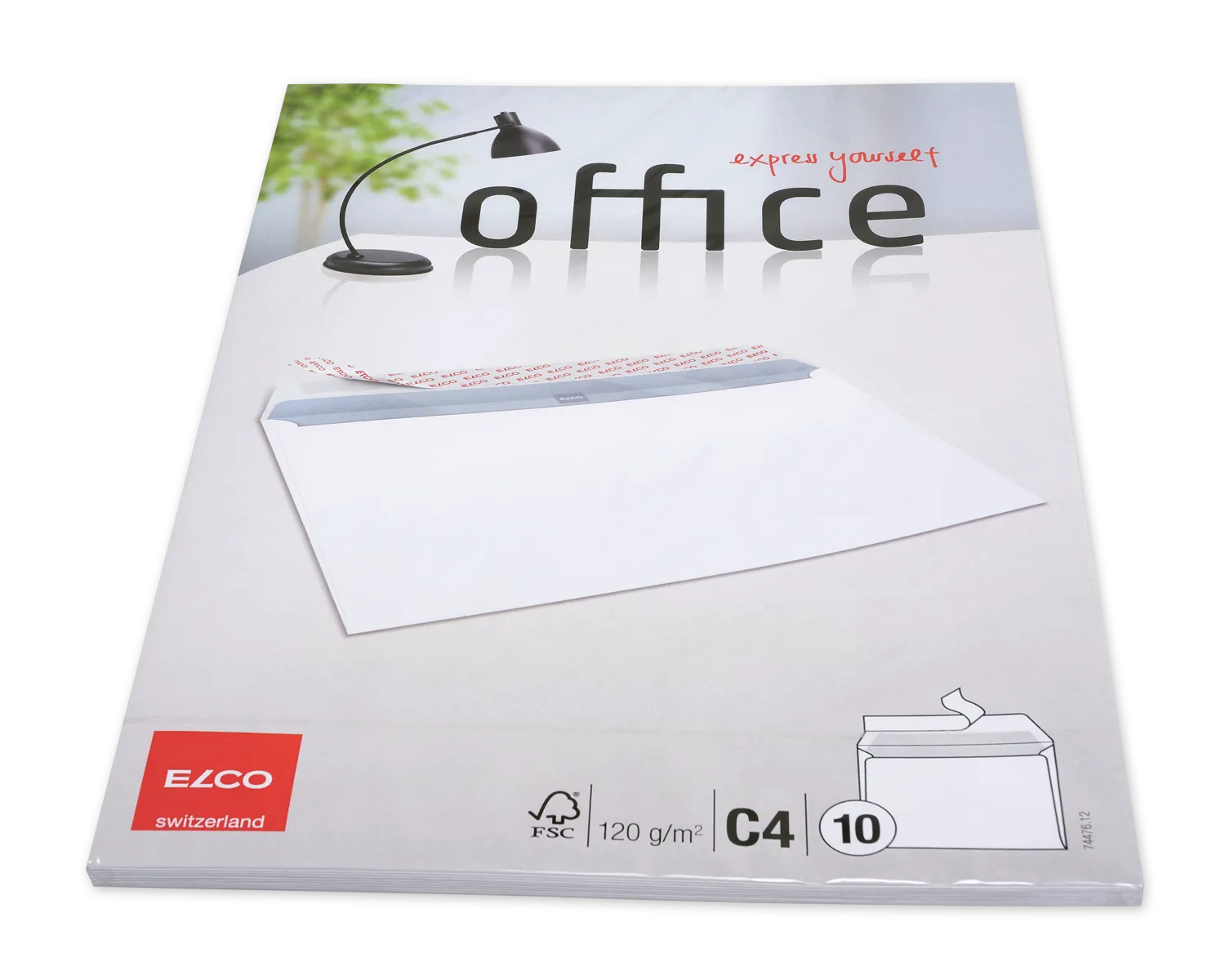 Enveloppe, ELCO Office, C4, Sans fen&ecirc;tre, Fermeture auto-adh&eacute;sive, 120g/m2, blanc